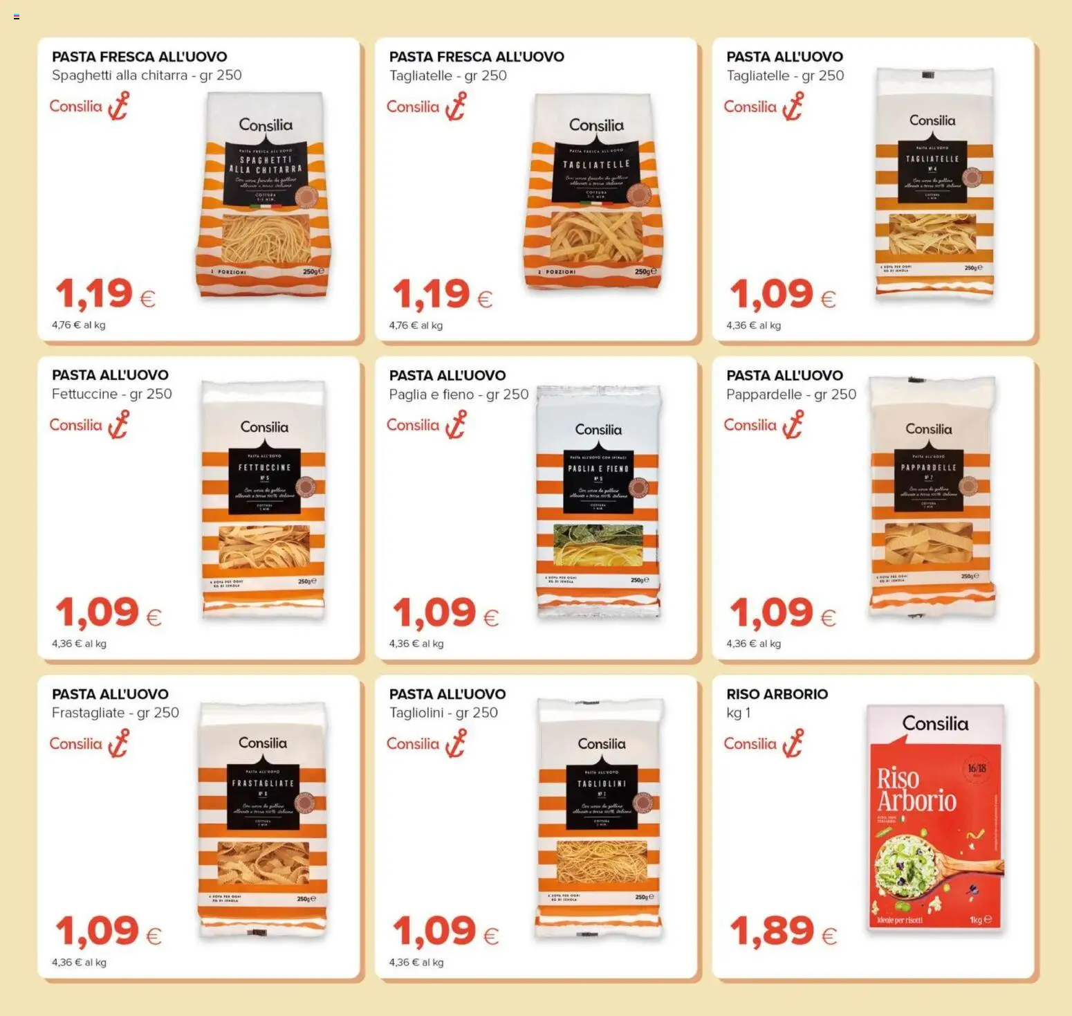 Volantino Tigre del 21/08/2026 | Pagina: 19 | Prodotti: Riso, Tagliatelle, Pasta, Spaghetti