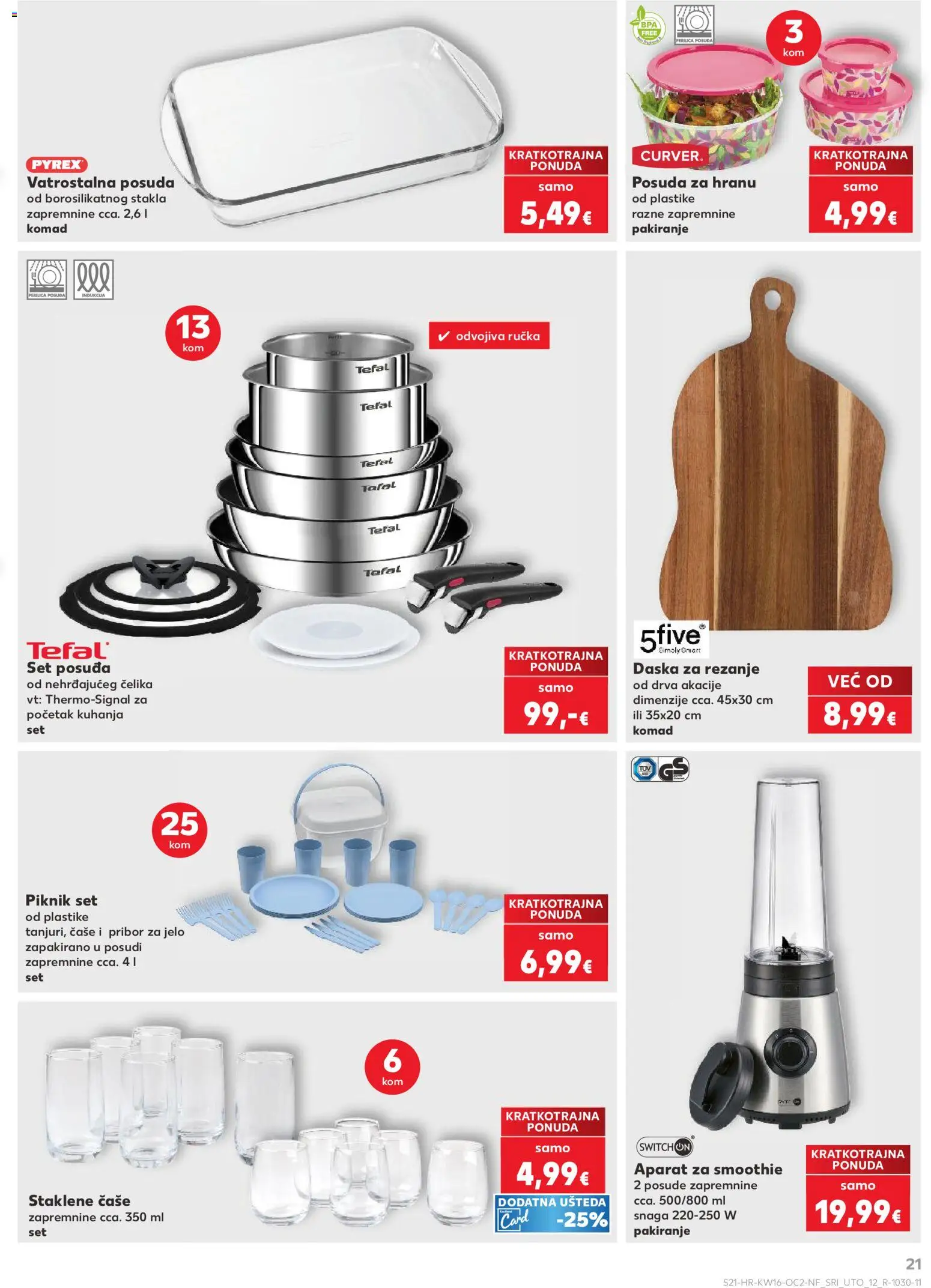 Kaufland katalog | vrijedi od 15.04.2026 | Stranica: 21 | Proizvodi: Čaše, Smoothie, Pribor za jelo, Daska za rezanje