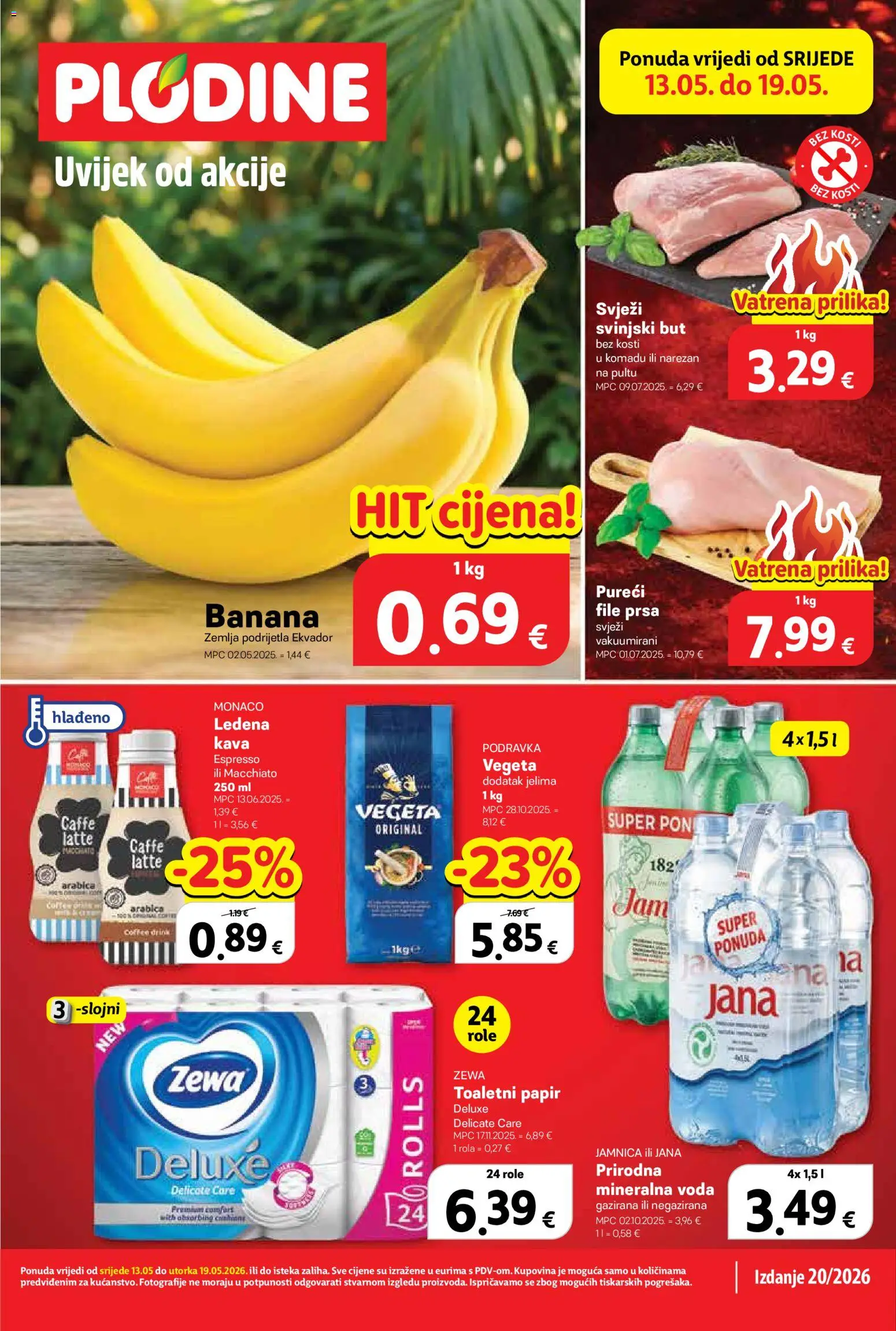 Plodine katalog | vrijedi od 13.05.2026 | Stranica: 1 | Proizvodi: Role, Voda, Zewa, Vegeta