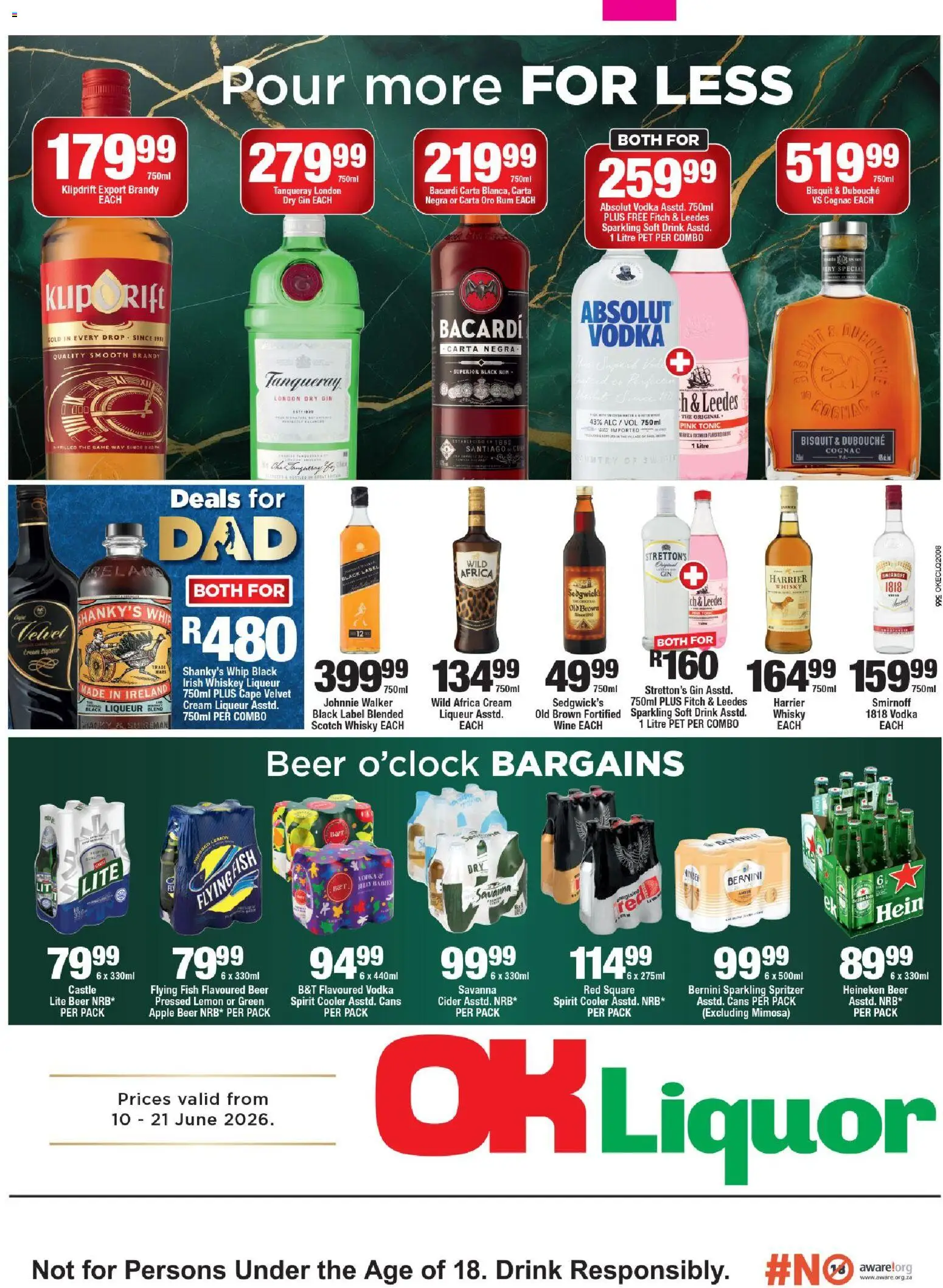 New OK Foods catalogue – valid from 10.06.2026 | Page: 1 | Products: Tonic, Beer, Gin, Cream