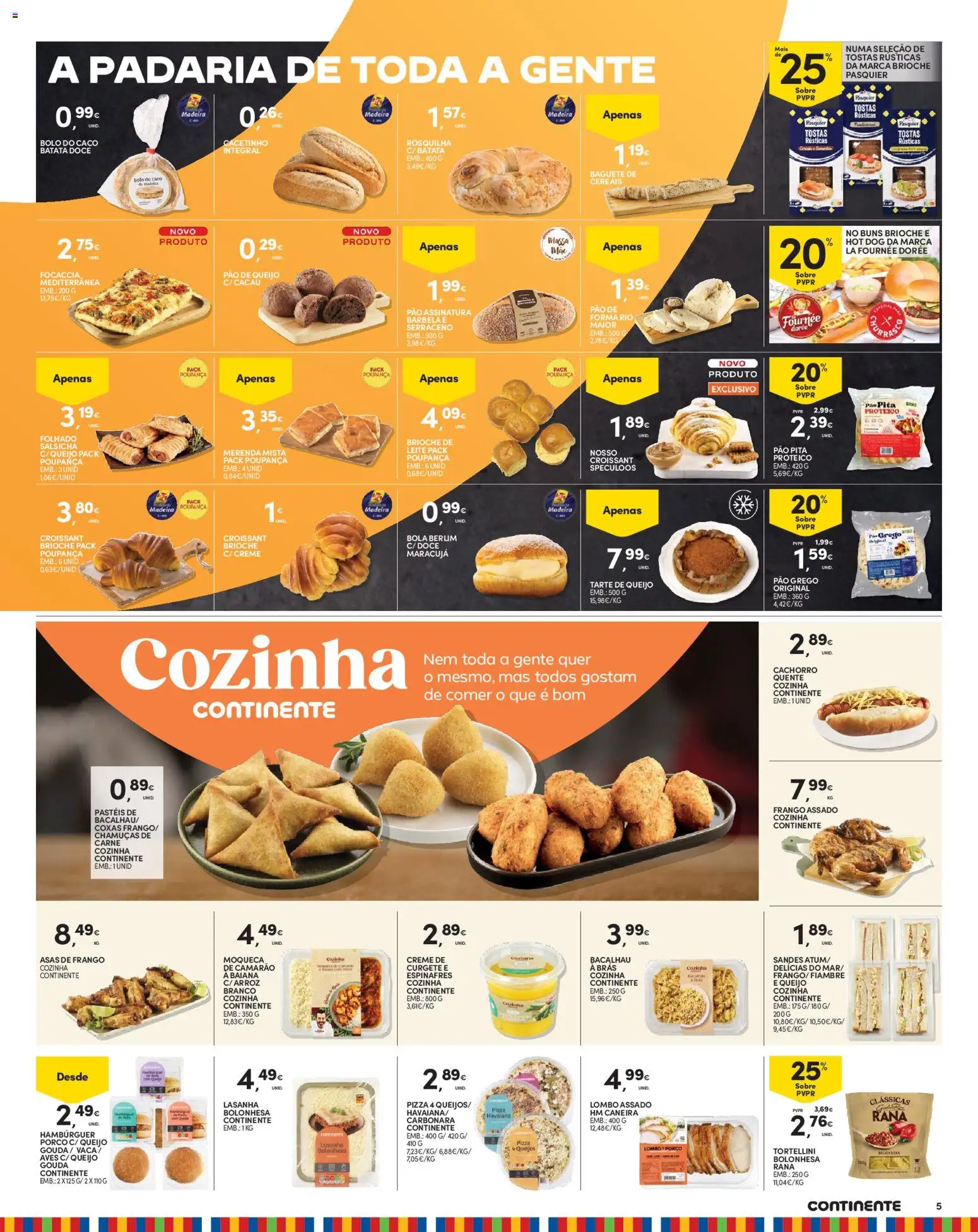 Continente Madeira │ válido de 04/08/2026 | Página: 5 | Produtos: Espinafres, Tostas, Curgete, Salsicha