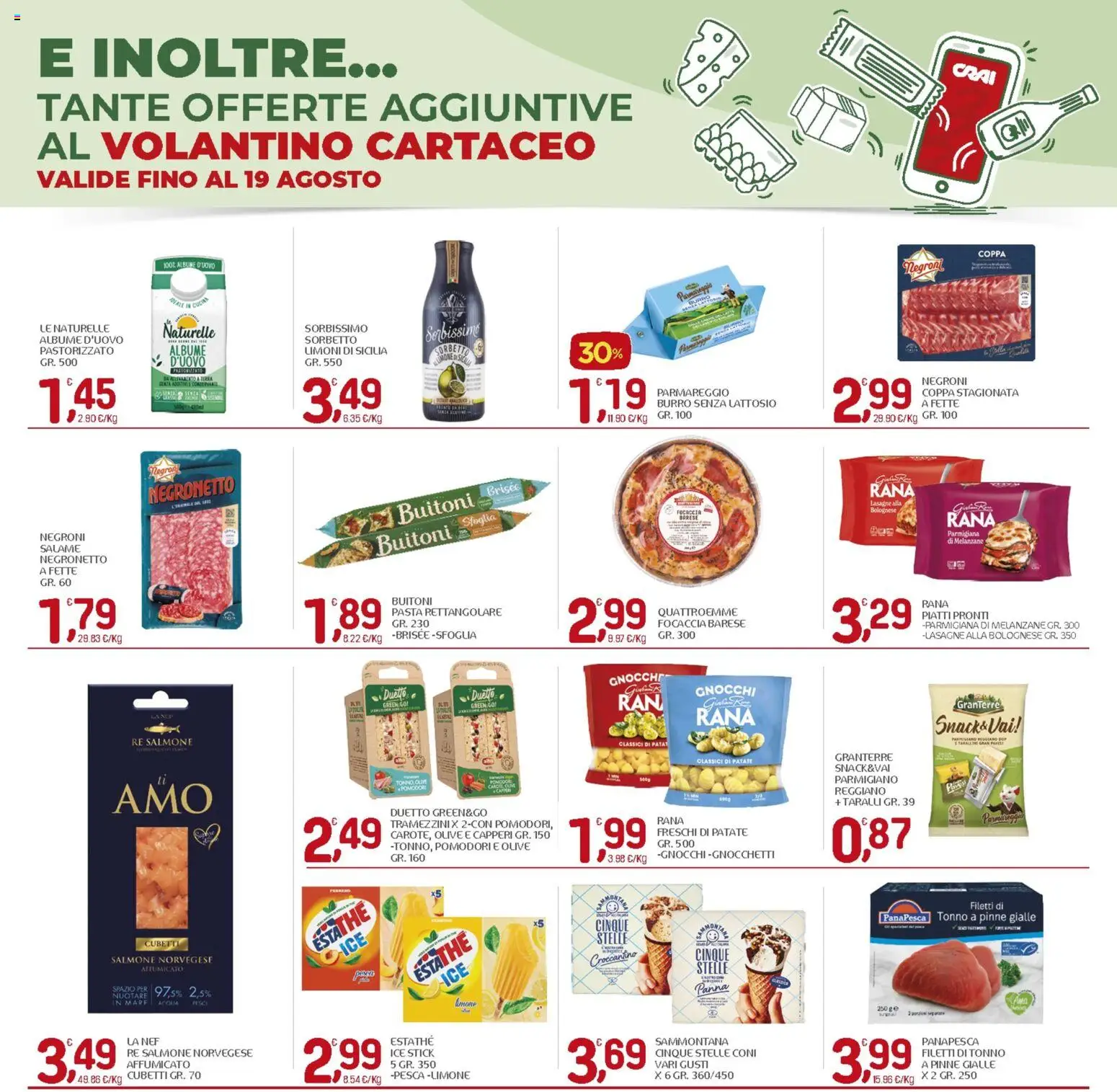 Volantino CRAI del 06/08/2026 | Pagina: 21 | Prodotti: Sorbetto, Limone, Pomodori, Gnocchetti