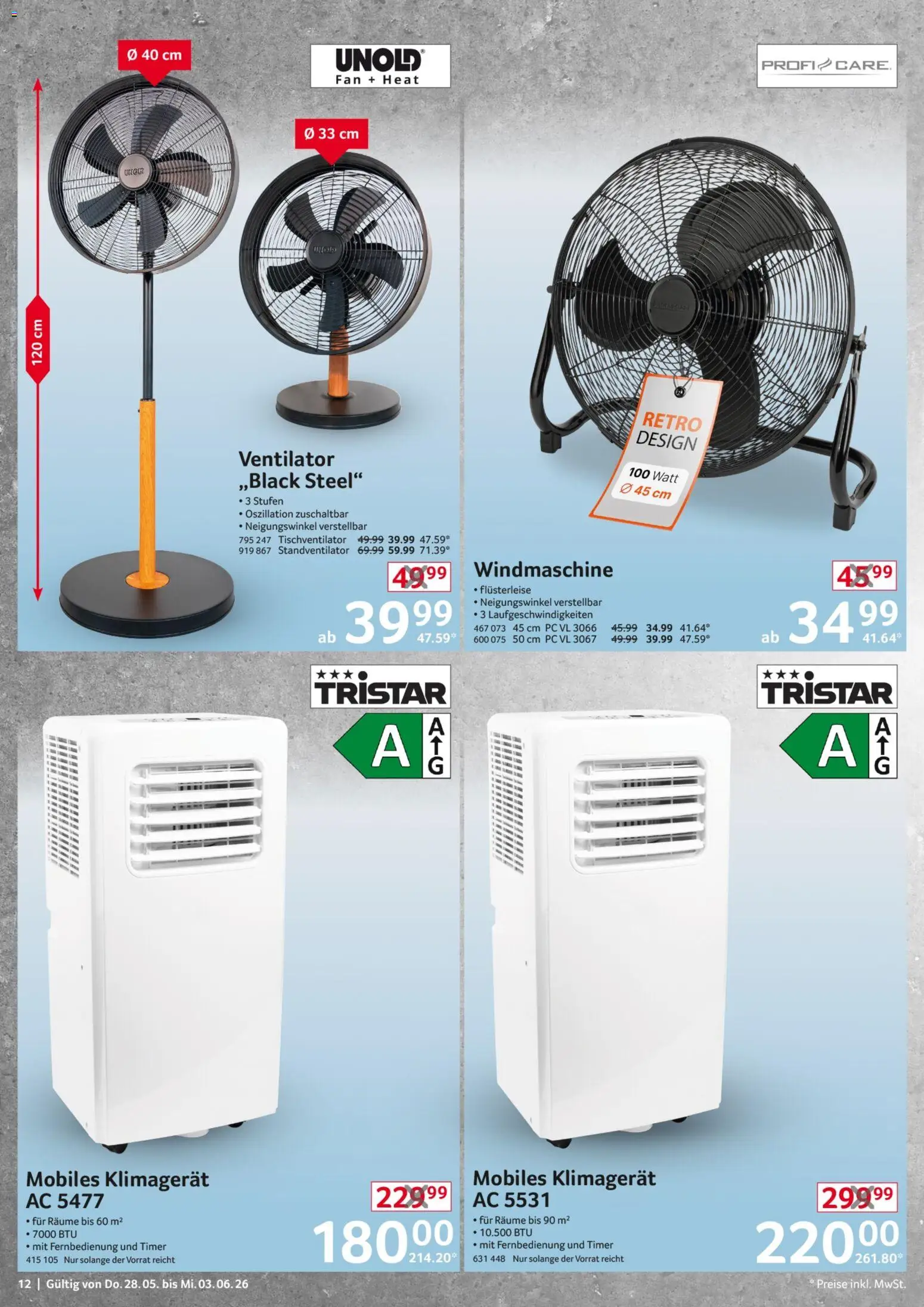 Selgros Non Food – gültig ab 28.05.2026 | Seite: 12 | Produkte: Ventilator, Klimagerät, PC