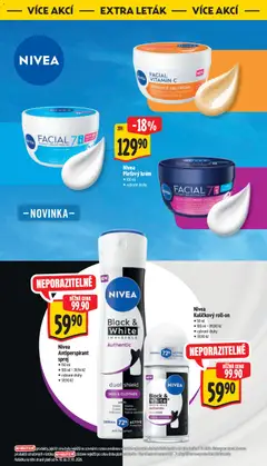 Náhled letáku NIVEA Antiperspirant sprej, NIVEA Antiperspirant sprej, • 150 ml, • 100 ml = 39,94 Kč, • vybrané druhy, ▼ 59,90 Kč od 14.10.2026 | Strana: 59