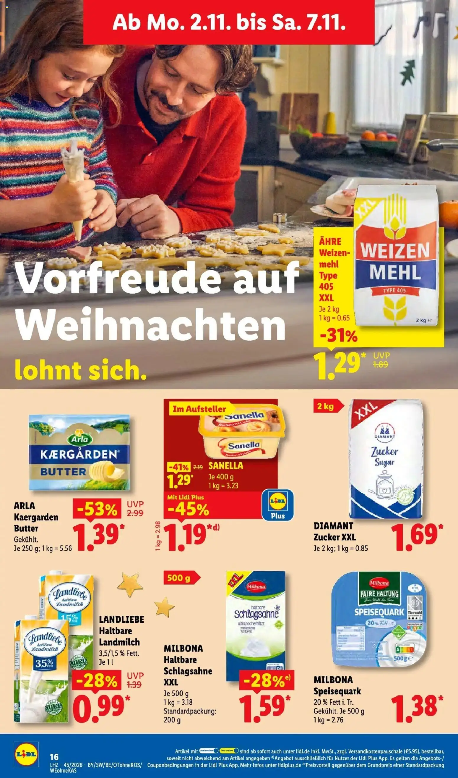 Lidl Prospekt Mühlacker (ab 02.11.2026) zum Blättern » Angebote | Seite: 30 | Produkte: Margarine, Butter, Weizenmehl, Zucker
