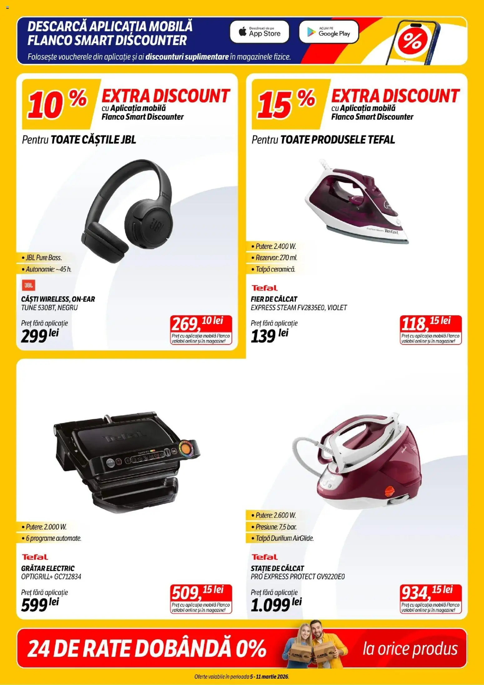 Noul catalog Flanco – valabil de la 05.03.2026 | Pagină: 3 | Produse: Fier de călcat, Căști, Grătar
