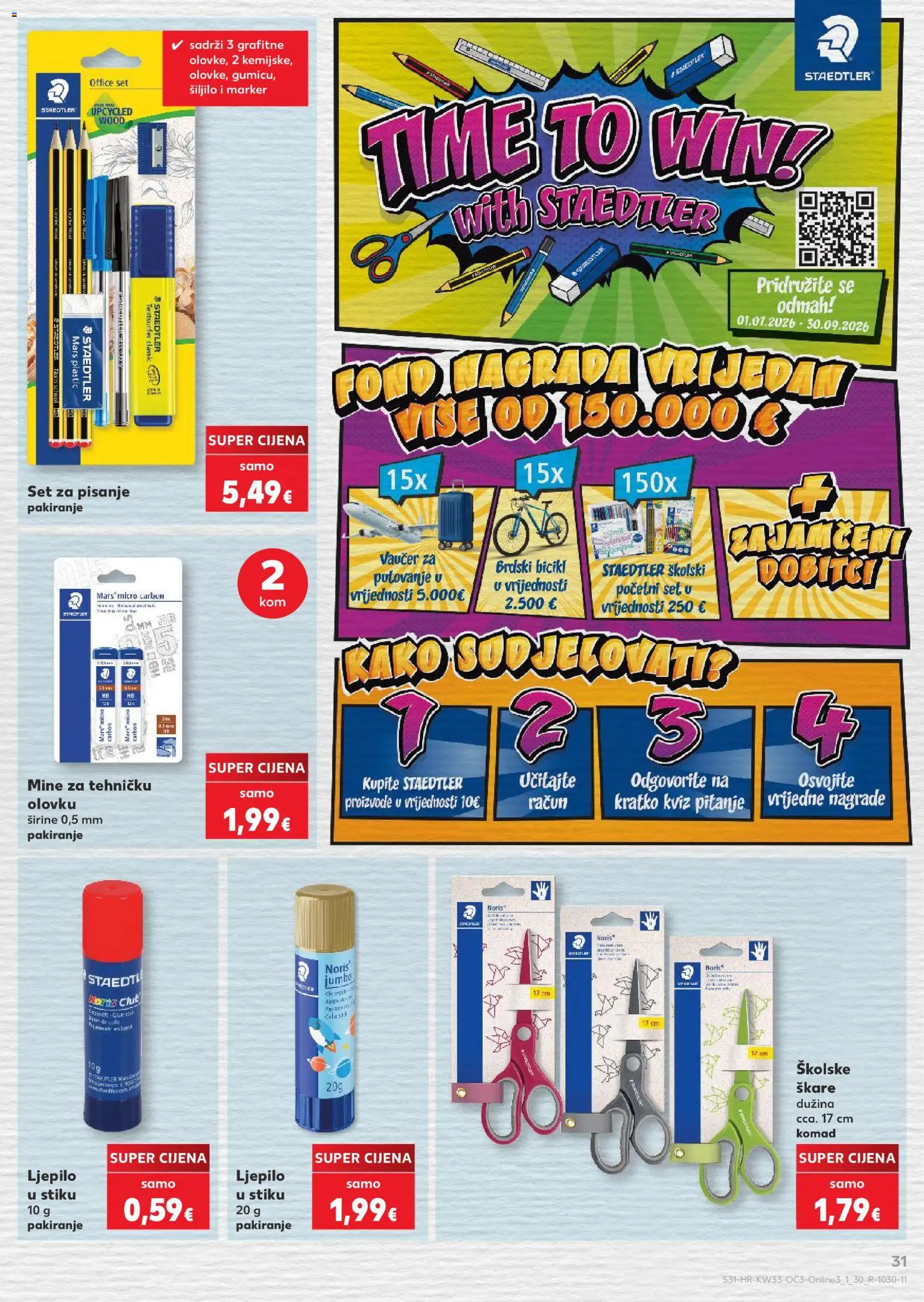 Kaufland katalog | vrijedi od 10.08.2026 | Stranica: 31 | Proizvodi: Šiljilo, Bicikl, Ljepilo, Mine za tehničku