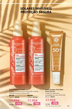 Pré-visualização Creme Protetor Anti-Idade Rosto FPS 50+, A pele fica altamente protegida dos raios UVA/UVB. 40 ml válido de 17.04.2026 | Página: 47