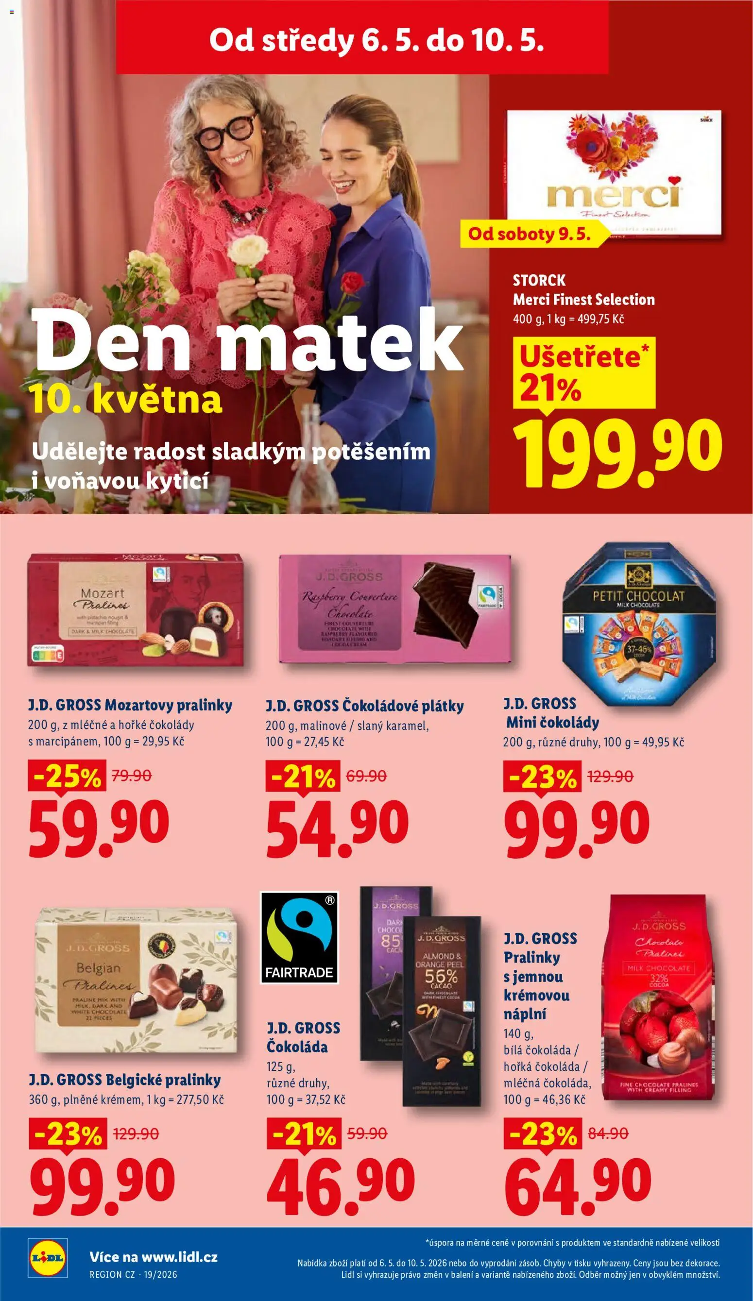 Lidl leták od 06.05.2026 | Strana: 42 | Produkty: Čokoláda, Horká čokoláda, Belgické pralinky, Milk chocolate