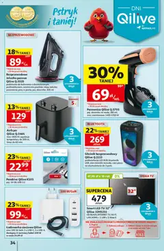 Pogląd oferty "Auchan gazetka - 30 Lat Hipermarket" - ważna od 24.09.2026 | Strona: 34 | Produkty: Głośnik bezprzewodowy, Ładowarka, USB, Pendrive