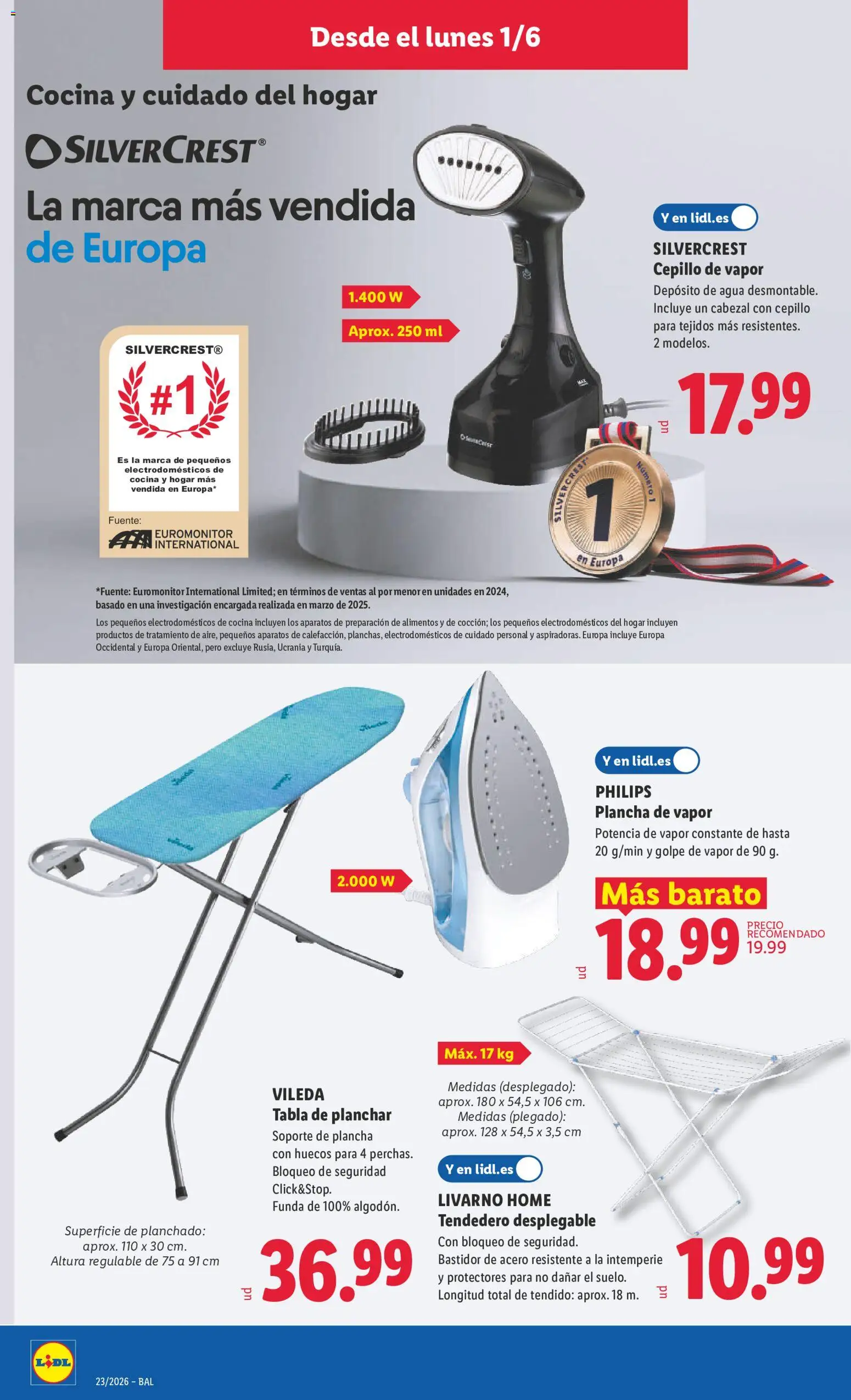 Lidl folleto de bazar Illes Balears │ válido desde el 01.06.2026 | Página: 8 | Productos: Cepillo, Tendedero, Tabla de planchar, Funda