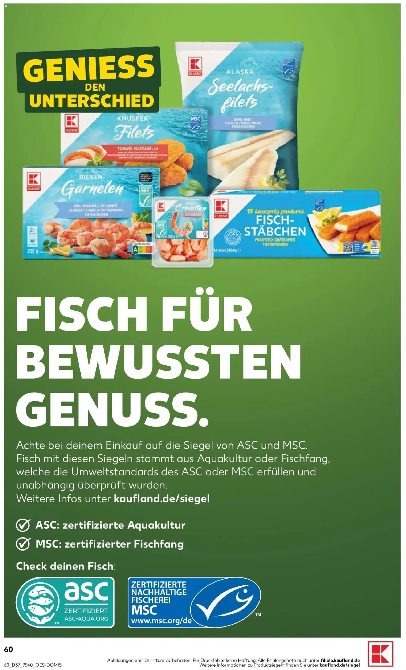 Prospekt Kaufland ab 07.09.2026 » Angebote Online zum Blättern | Seite: 69 | Produkte: Mozzarella, Garnelen, Fisch