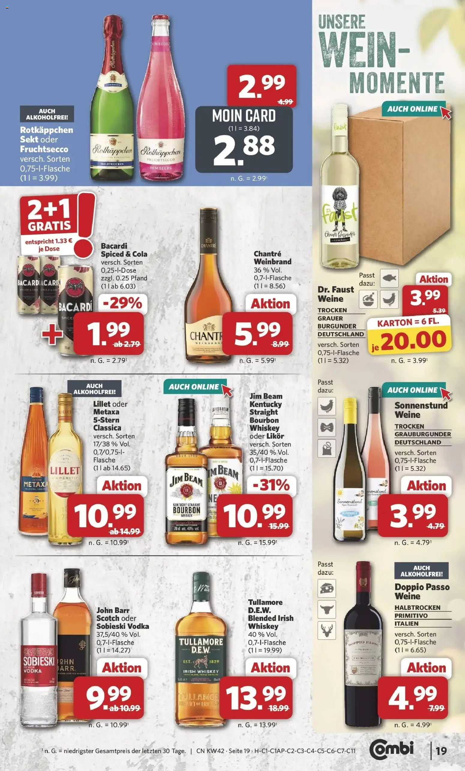 Combi Prospekt Twistringen (ab 12.10.2026) zum Blättern | Seite: 19 | Produkte: Bacardi, Sekt, Chantré, Whiskey