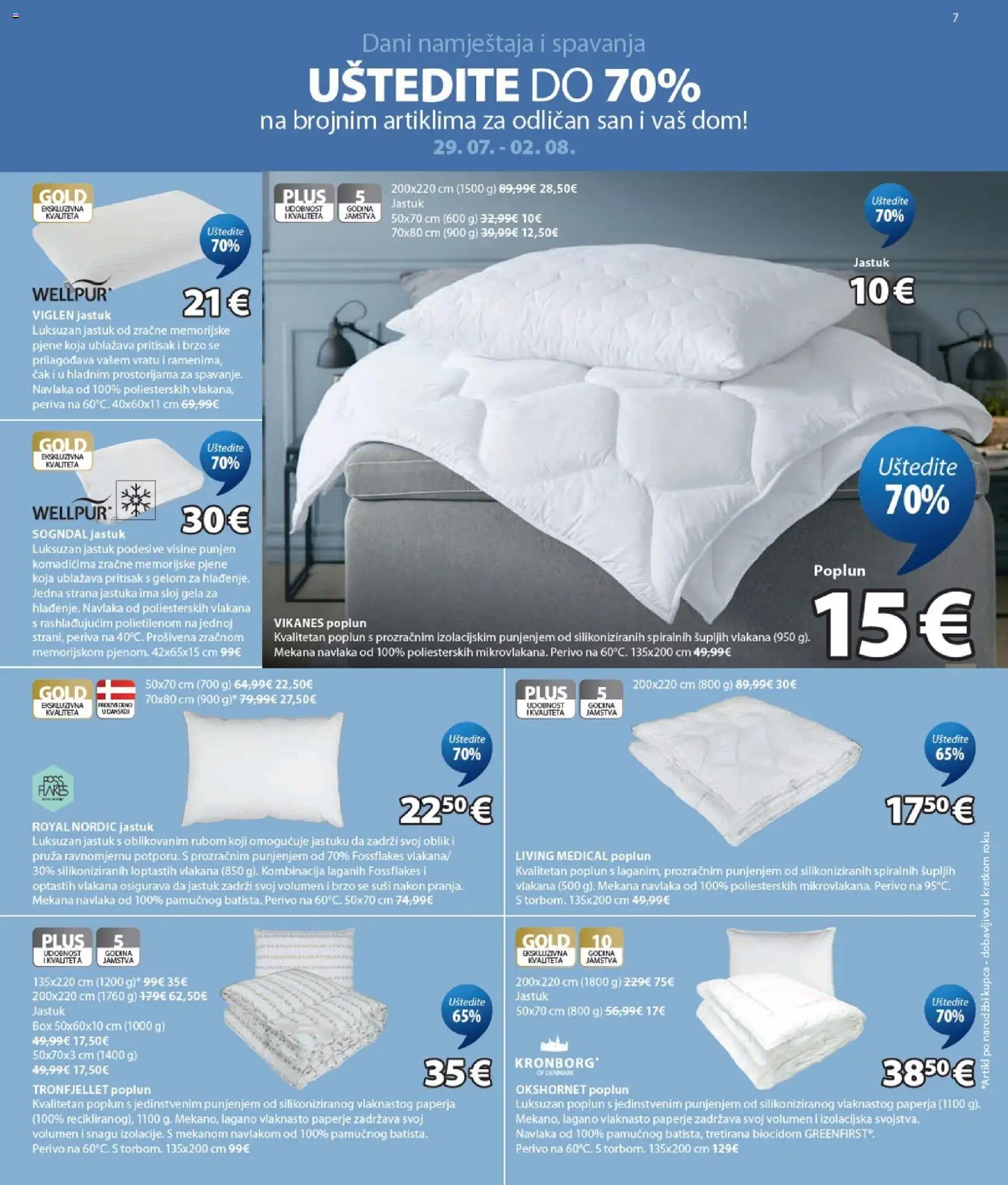 JYSK katalog | vrijedi od 29.07.2026 | Stranica: 7 | Proizvodi: Jastuk, Poplun