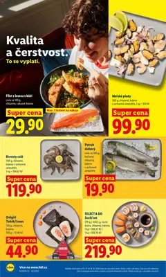 Náhled letáku Krevety celé, 300 g, chlazene, baleno v ochranné atmosféře, 1 kg = 399,67 Kč od 15.10.2026 | Strana: 12
