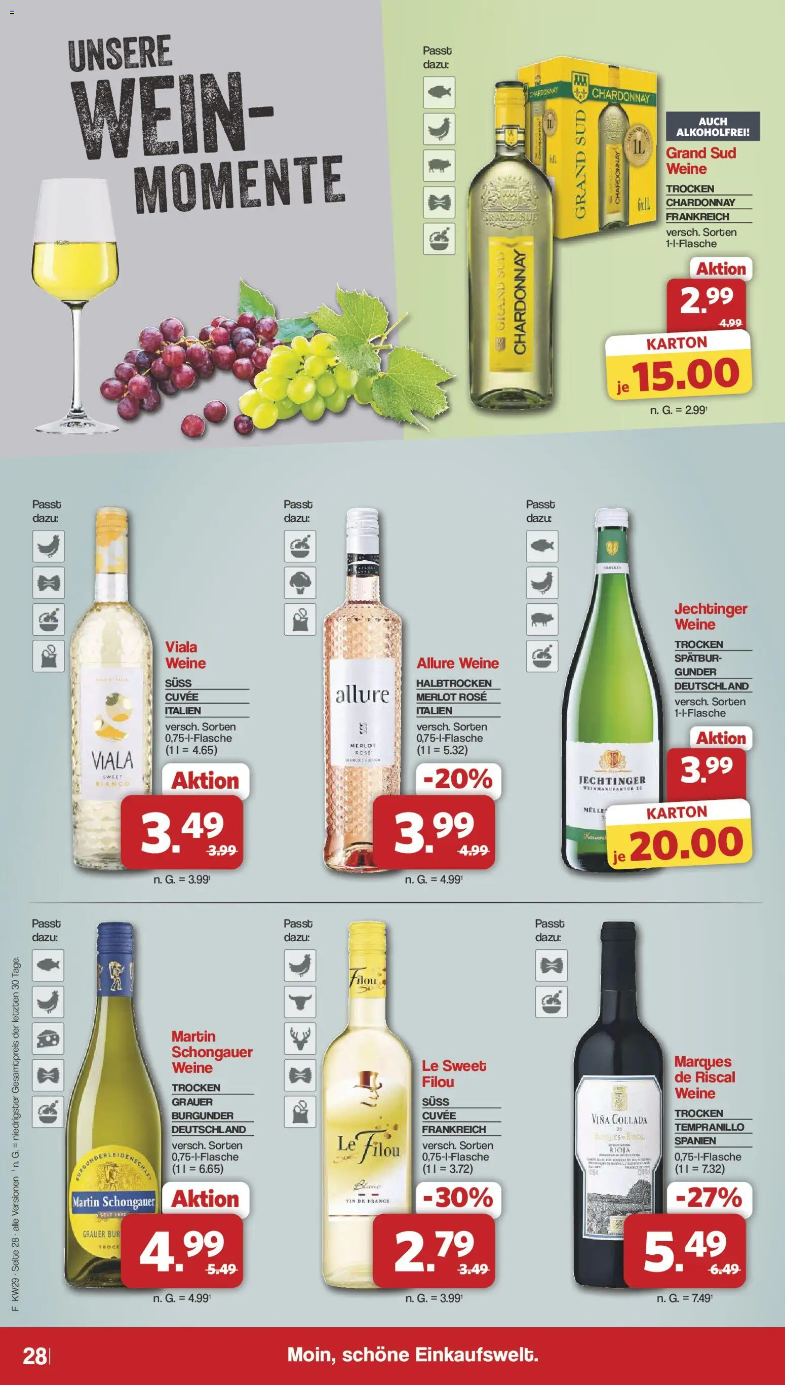 Famila Nordwest Prospekt – gültig ab 13.07.2026 | Seite: 28 | Produkte: Le filou, Merlot, Grand sud, Wein