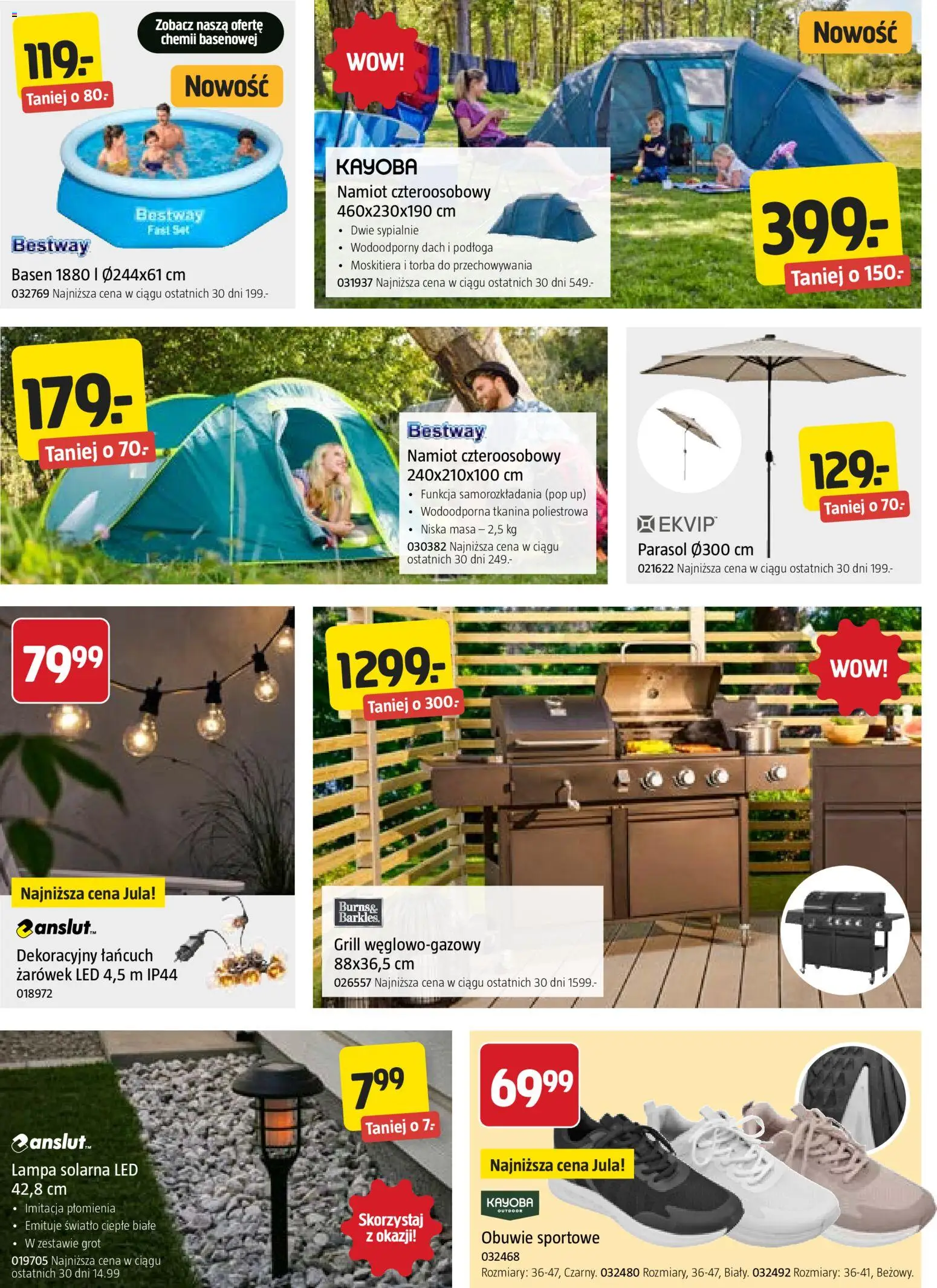 Jula gazetka od 09.07.2026 | Strona: 3 | Produkty: Parasol, Torba, Grill, Basen