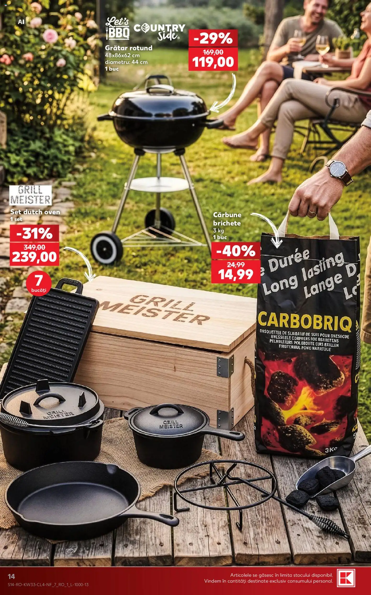 Noul catalog Kaufland – valabil de la 12.08.2026 | Pagină: 14 | Produse: Grill, Grătar, Brichete