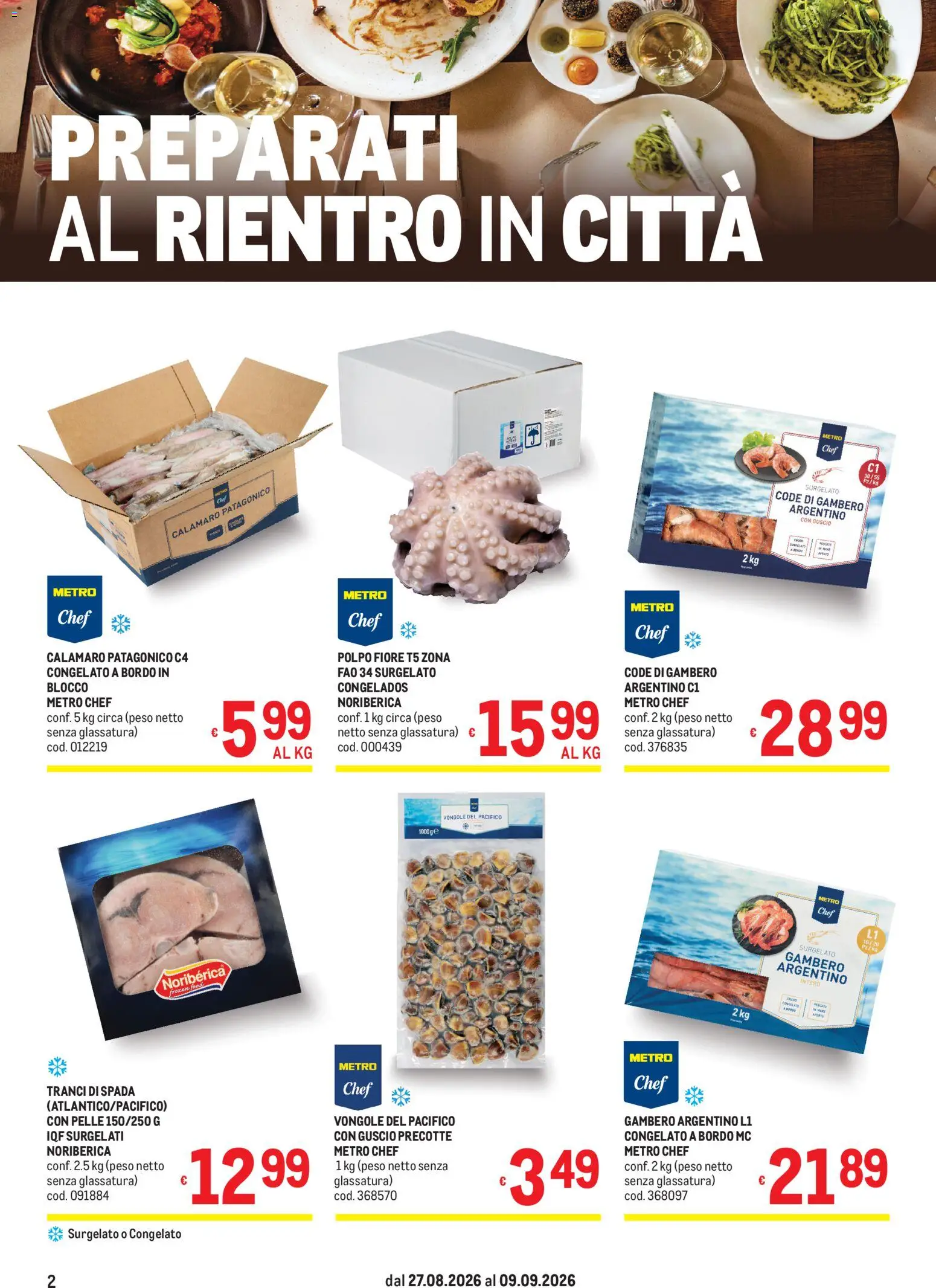 Volantino Metro del 27/08/2026 | Pagina: 2 | Prodotti: Vongole, Polpo
