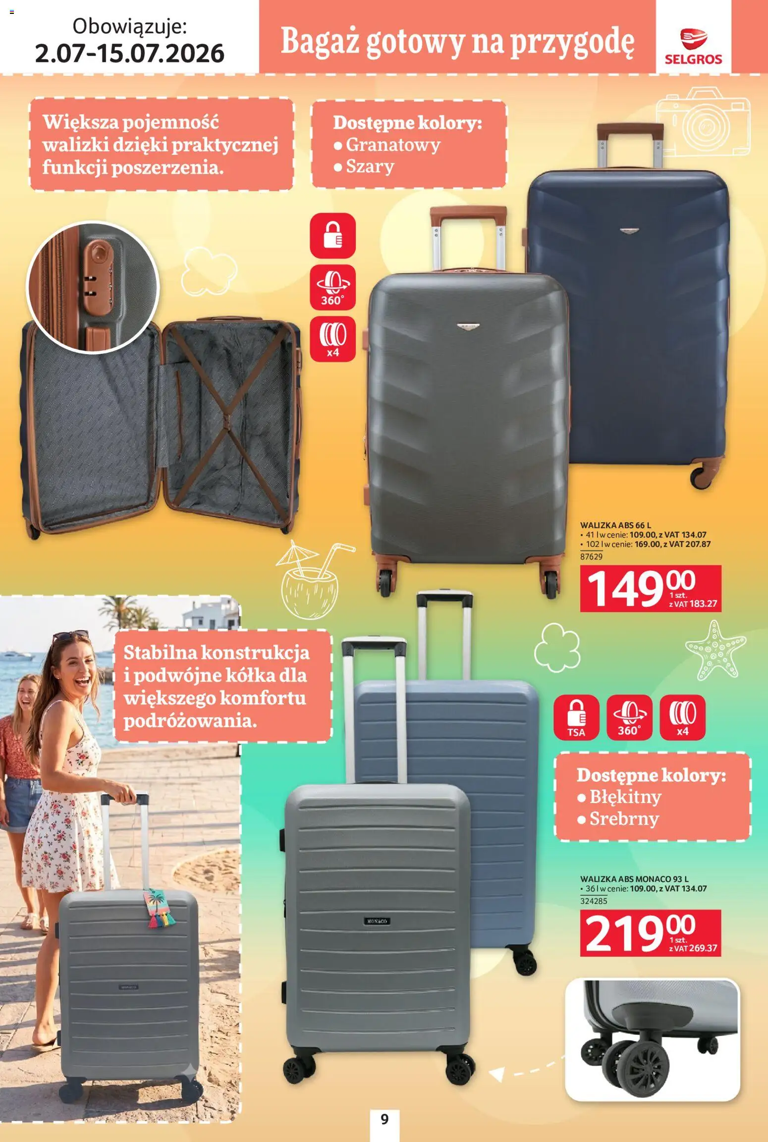 Selgros cash&carry gazetka - Urlop od 02.07.2026 | Strona: 9 | Produkty: Walizka, Walizki