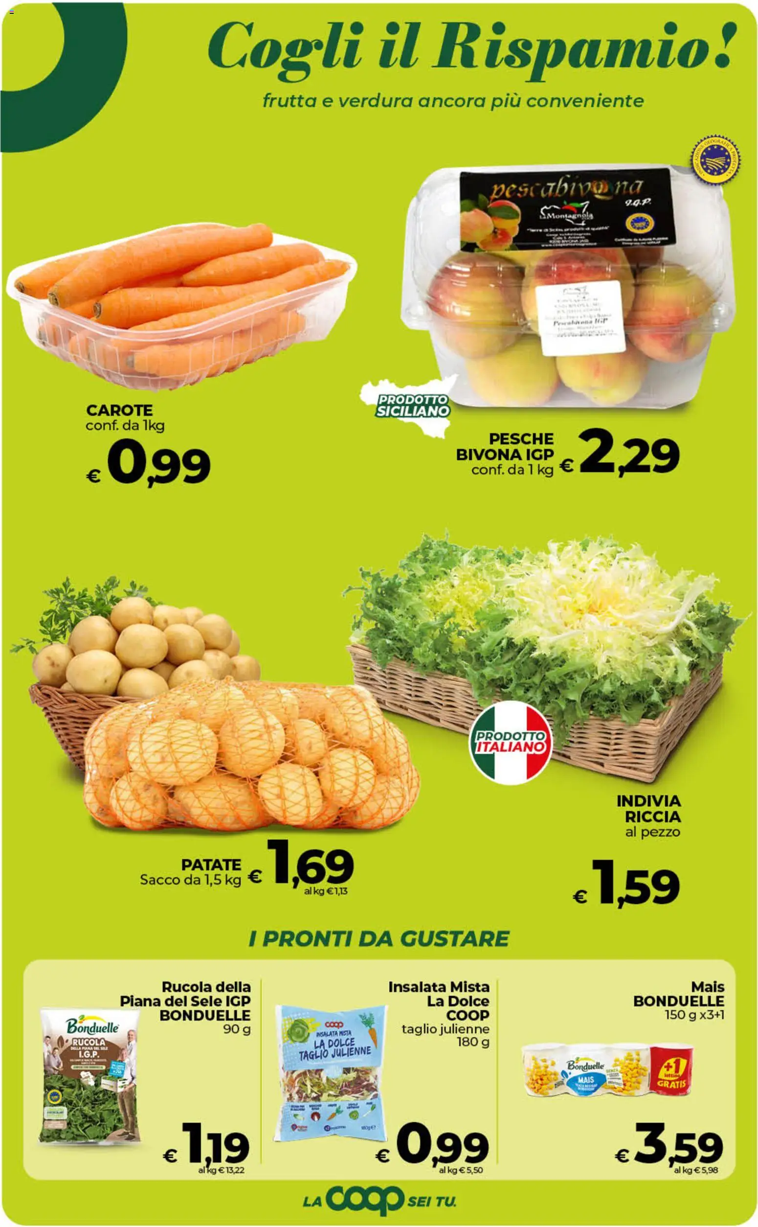 Volantino COOP del 01/09/2026 | Pagina: 15 | Prodotti: Rucola, Insalata, Frutta, Carote