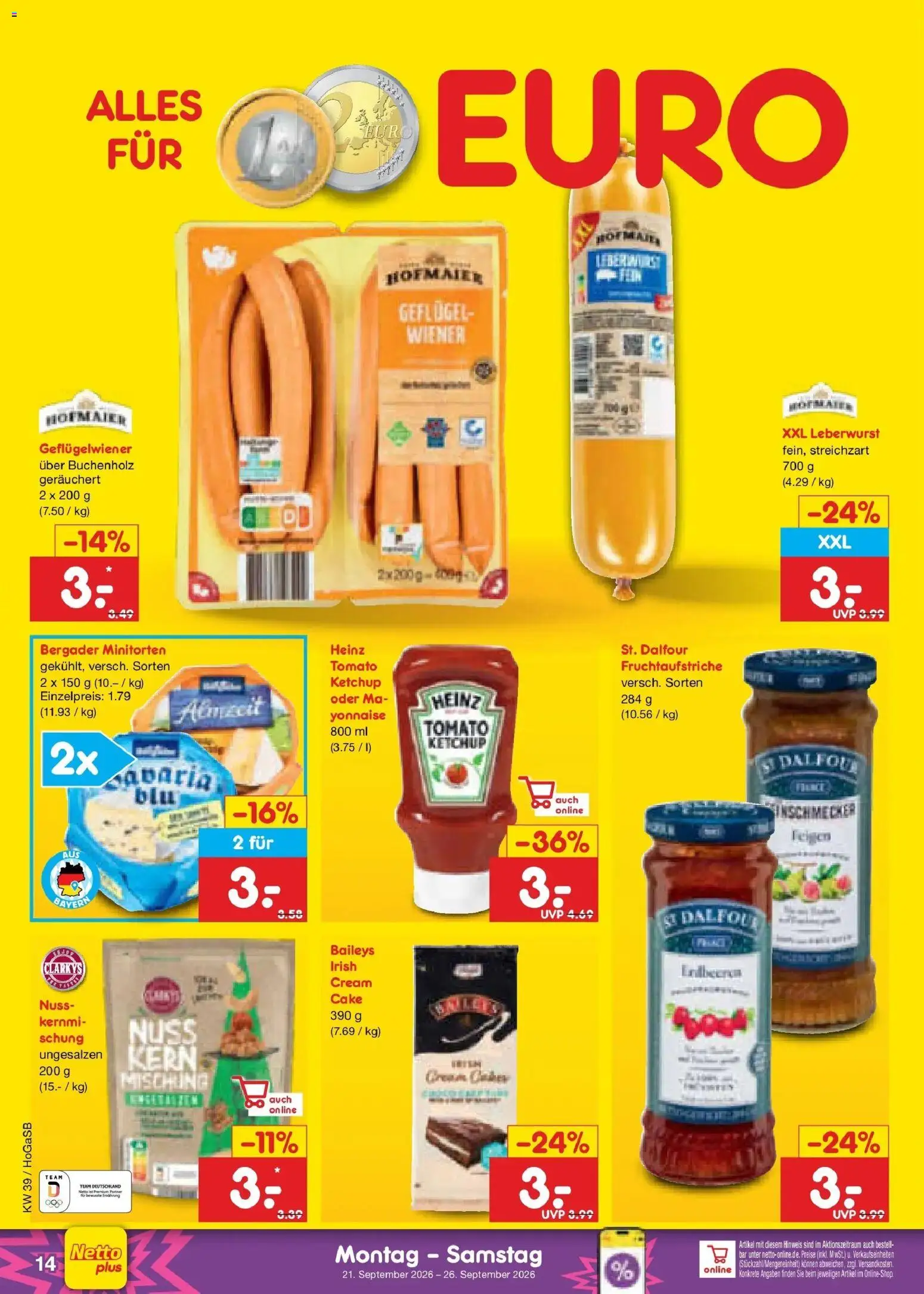 Netto Marken-Discount Prospekt Hannover – gültig ab 21.09.2026 | Seite: 22 | Produkte: Baileys, Ketchup, Feigen