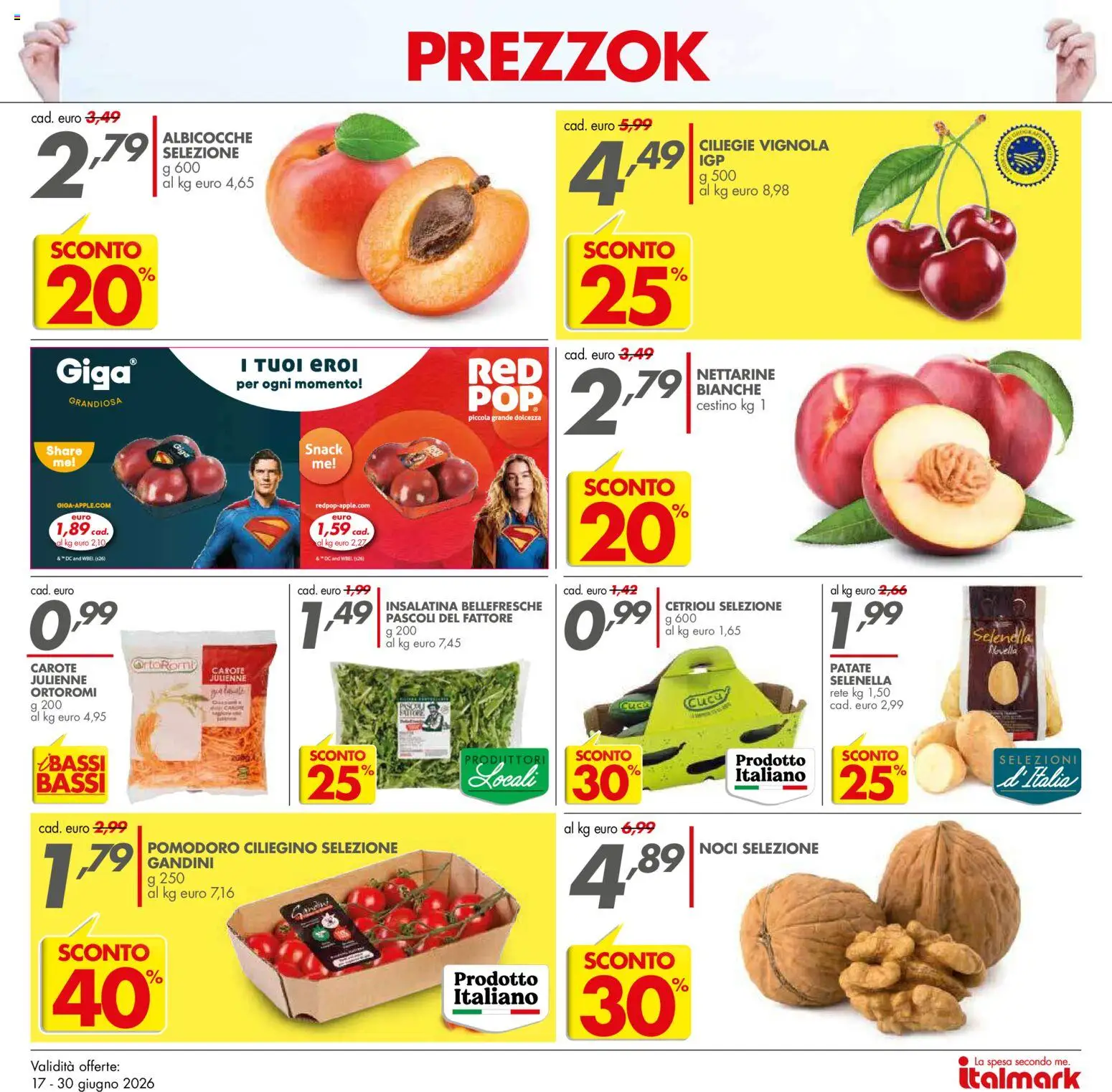 Volantino Italmark del 17.06.2026 | Pagina: 21 | Prodotti: Patate, Pomodoro, Carote, Albicocche