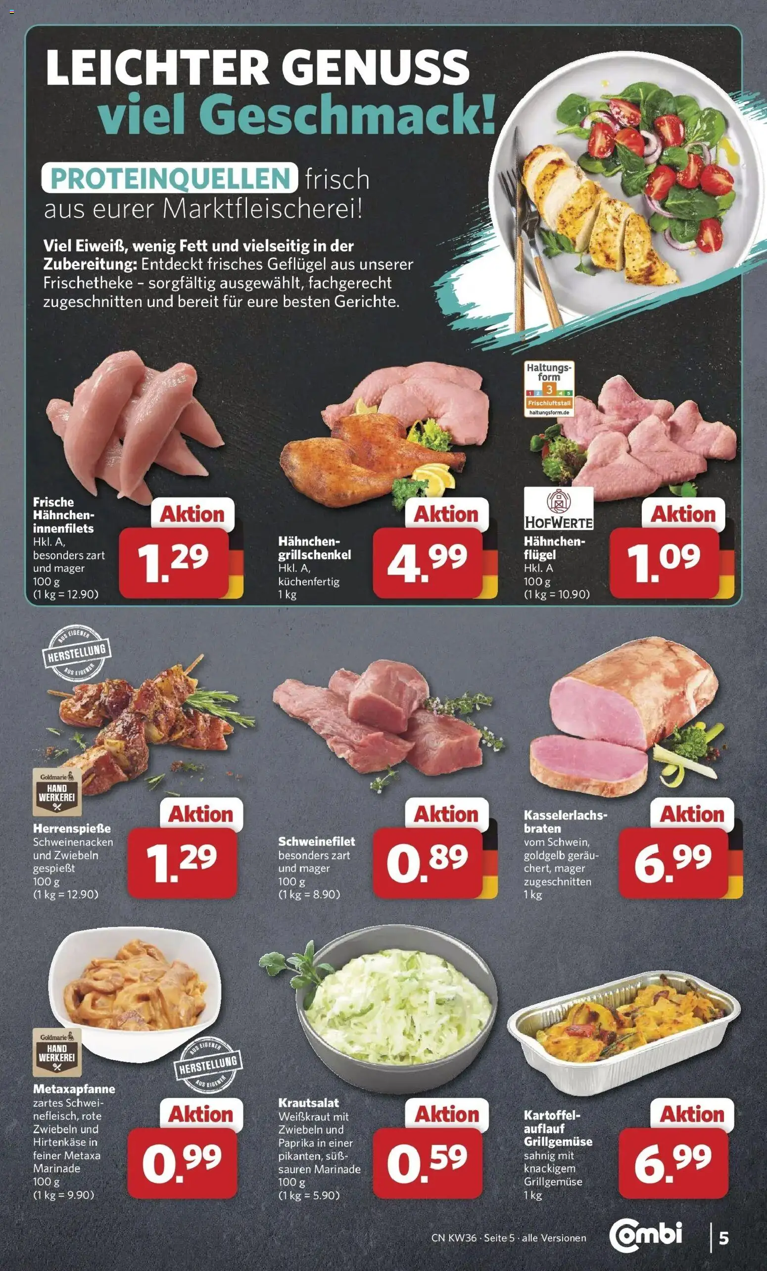 Combi Prospekt Weener (ab 31.08.2026) zum Blättern | Seite: 5 | Produkte: Hahnchen, Schweinenacken, Zwiebeln, Paprika