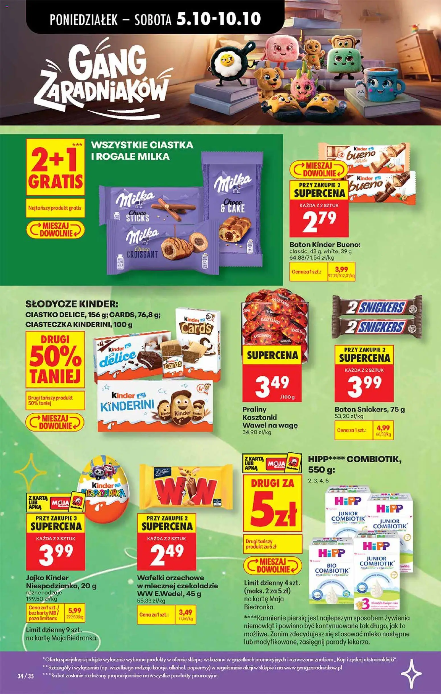 Biedronka Polsko leták - Gang zaradniaków od 05.10.2026 | Strana: 6 | Produkty: Croissant, Kinder, Kinder Bueno, Snickers