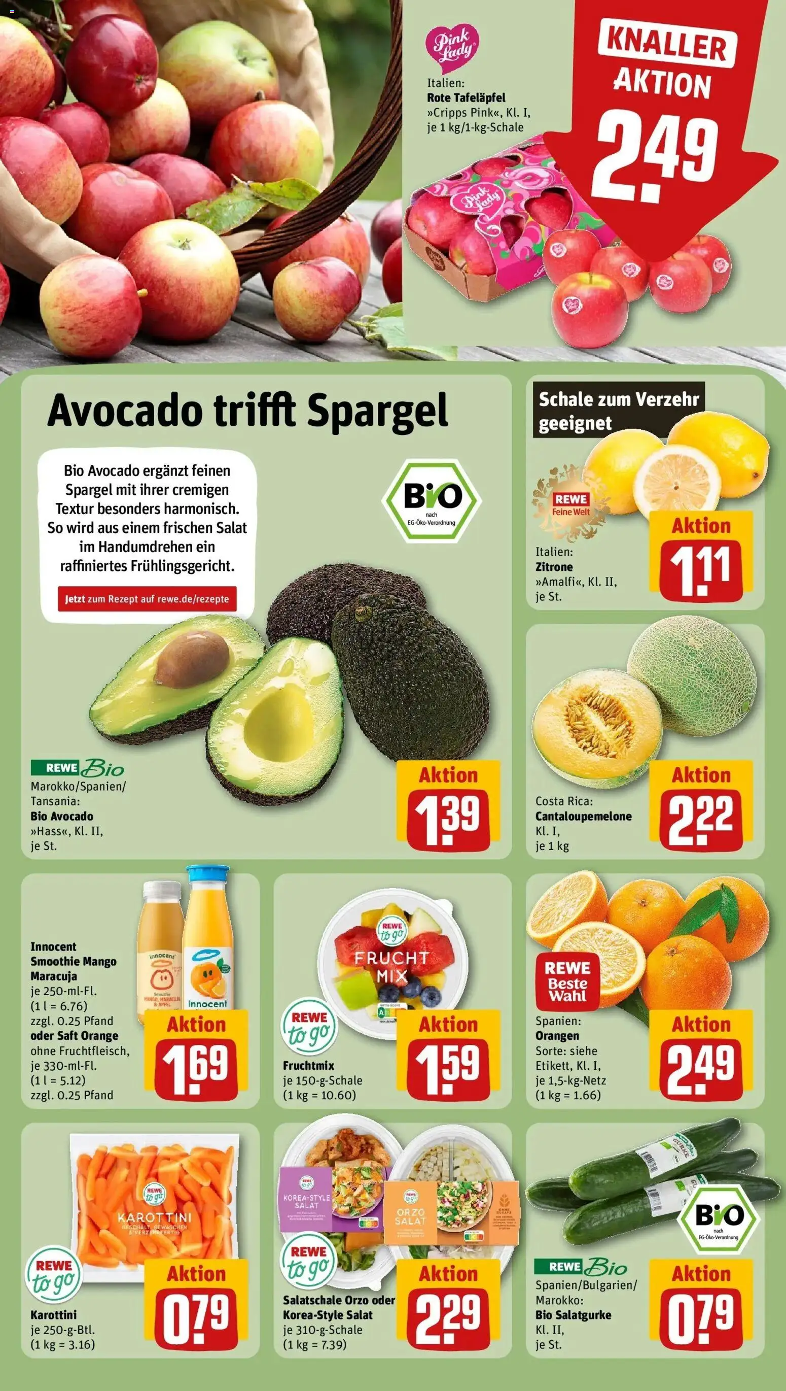 Rewe Prospekt Dörentrup	 – gültig ab 12.04.2026 | Seite: 4 | Produkte: Äpfel, Spargel, Zitrone, Saft