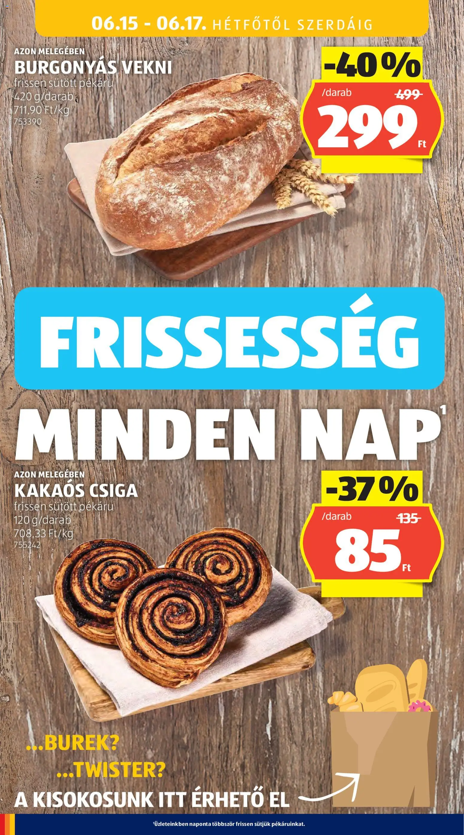 Aldi akciós ujság - amely érvényes a következő dátumtól: 11.06.2026 | Oldal: 38 | Termékek: Kakaós csiga