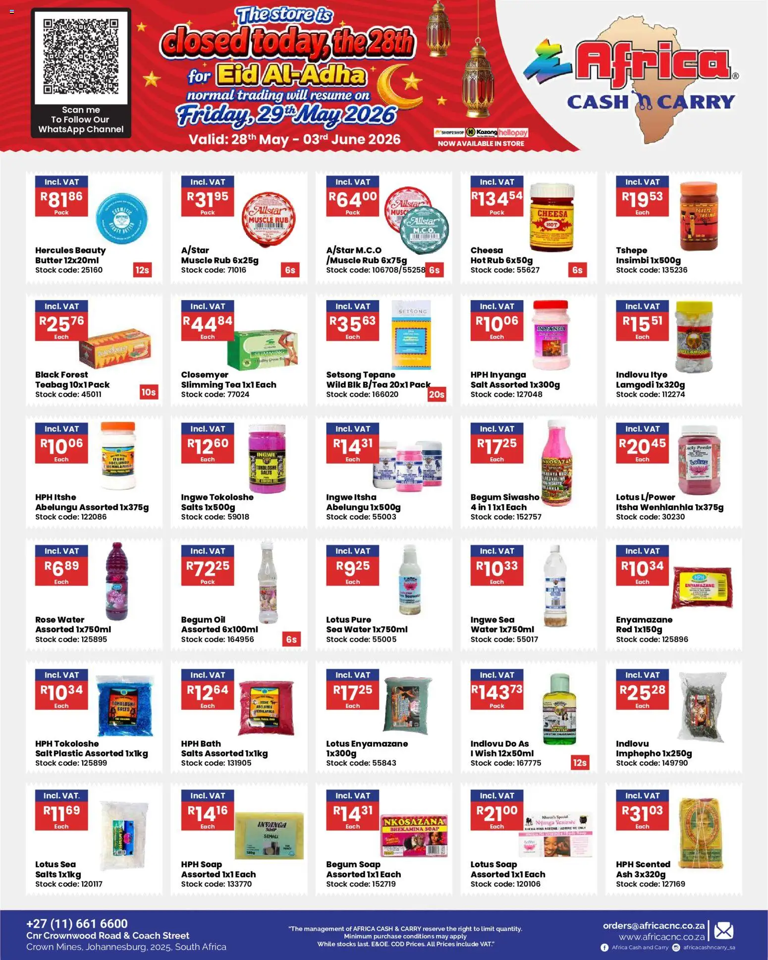 New Africa Cash & Carry catalogue – valid from 28.05.2026 | Page: 23 | Products: Bath, Butter, Oil, Soap