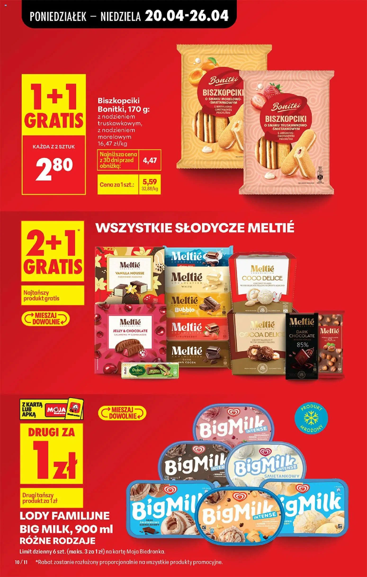 Biedronka gazetka od poniedziałku od 20.04.2026 | Strona: 30 | Produkty: Karta, Słodycze, Galaretka, Big Milk