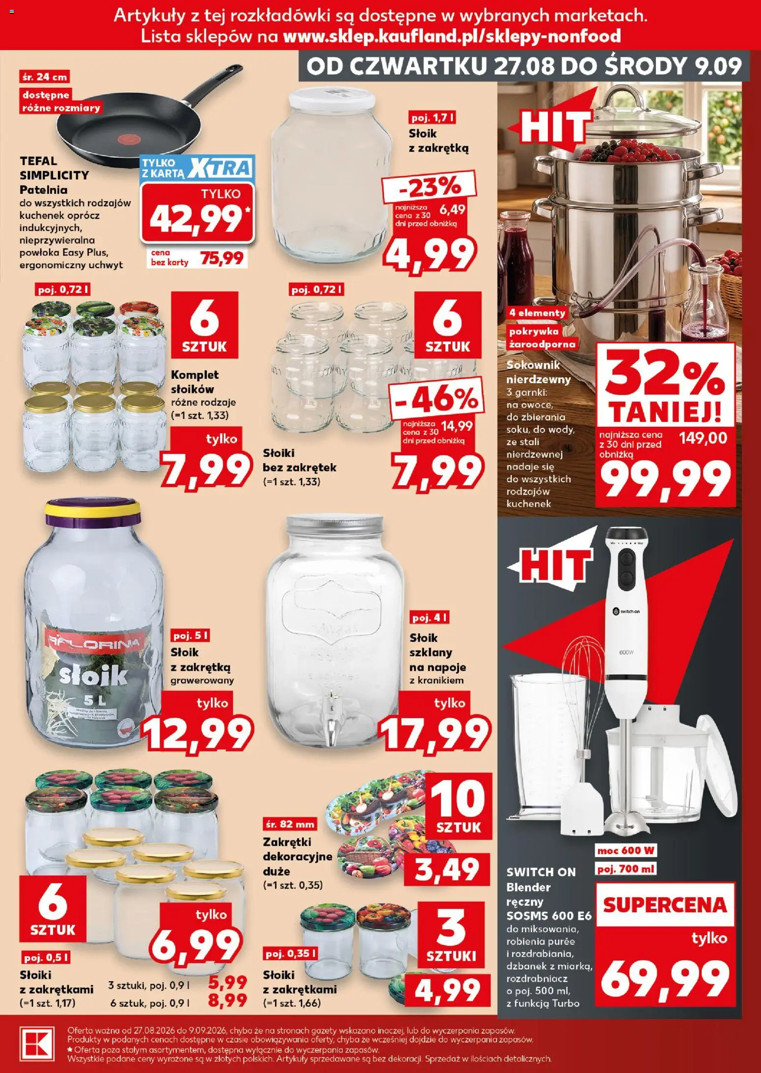 Kaufland Polsko leták - Złap okazje od 27.08.2026 | Strana: 9 | Produkty: Nápoje, Switch On, Tefal, Karty