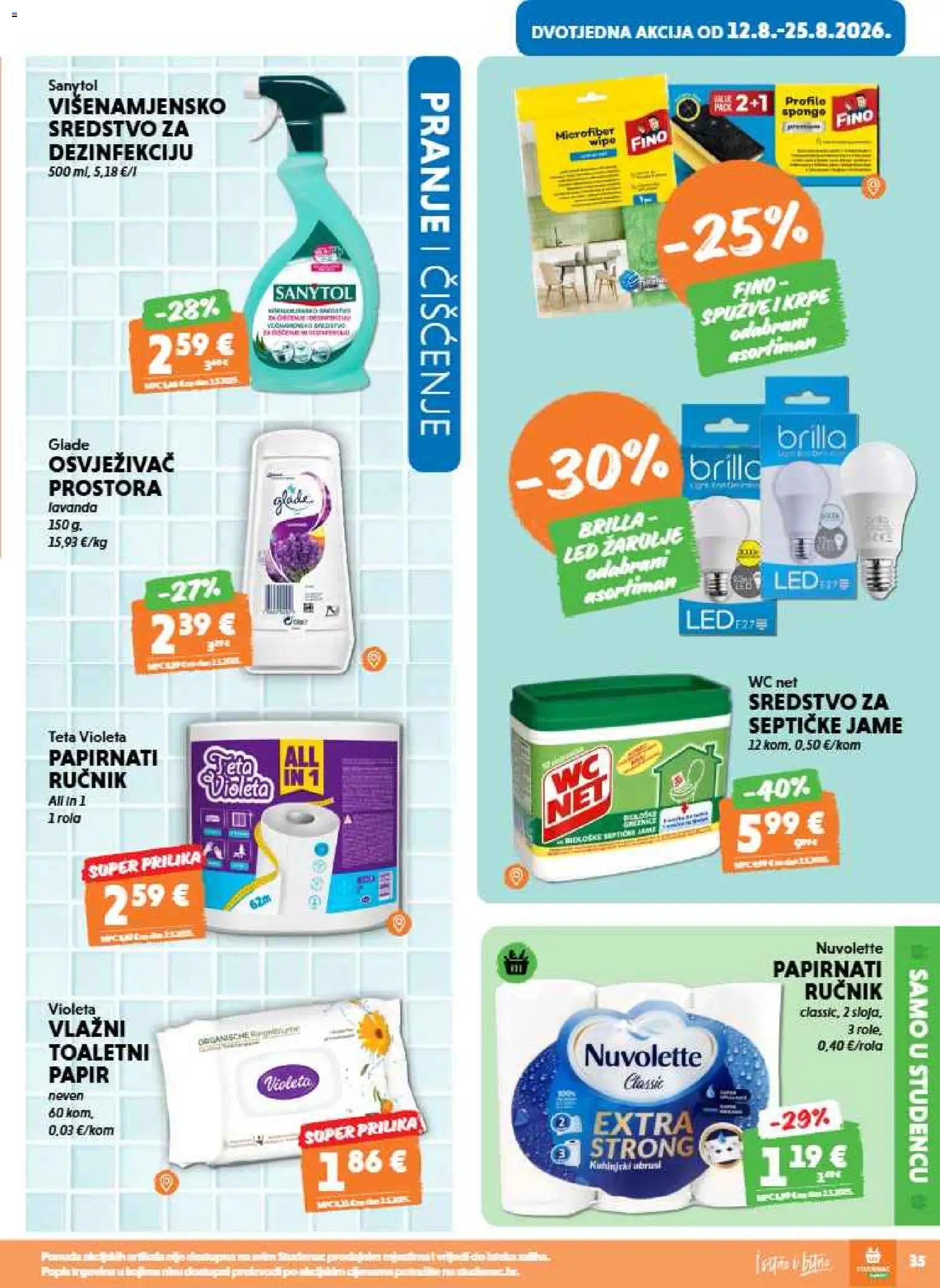 Studenac katalog | vrijedi od 12.08.2026 | Stranica: 35 | Proizvodi: Toaletni papir, Led, Violeta, Lavanda