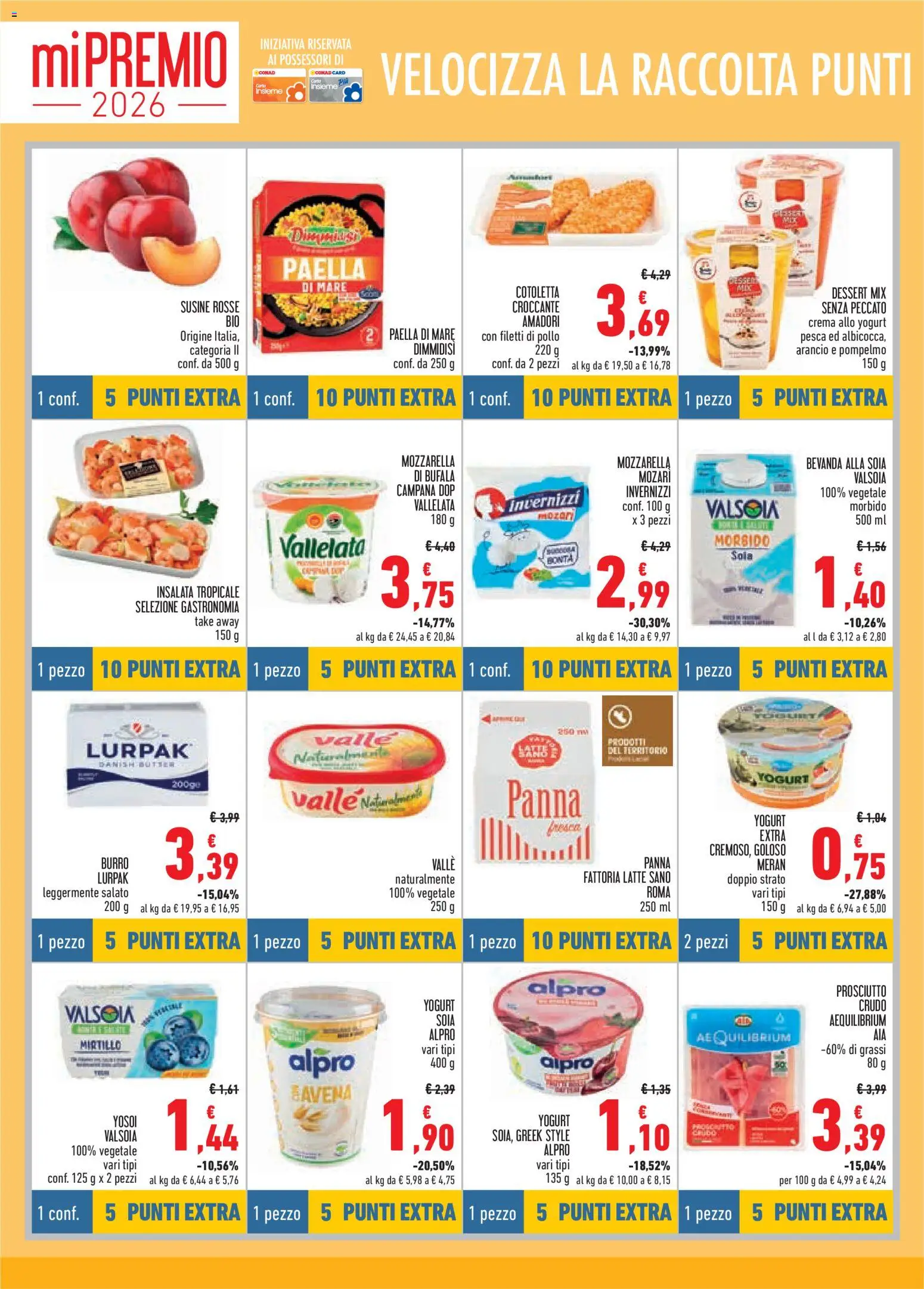 Volantino Conad del 15/07/2026 | Pagina: 4 | Prodotti: Panna, Prosciutto, Susine, Paella