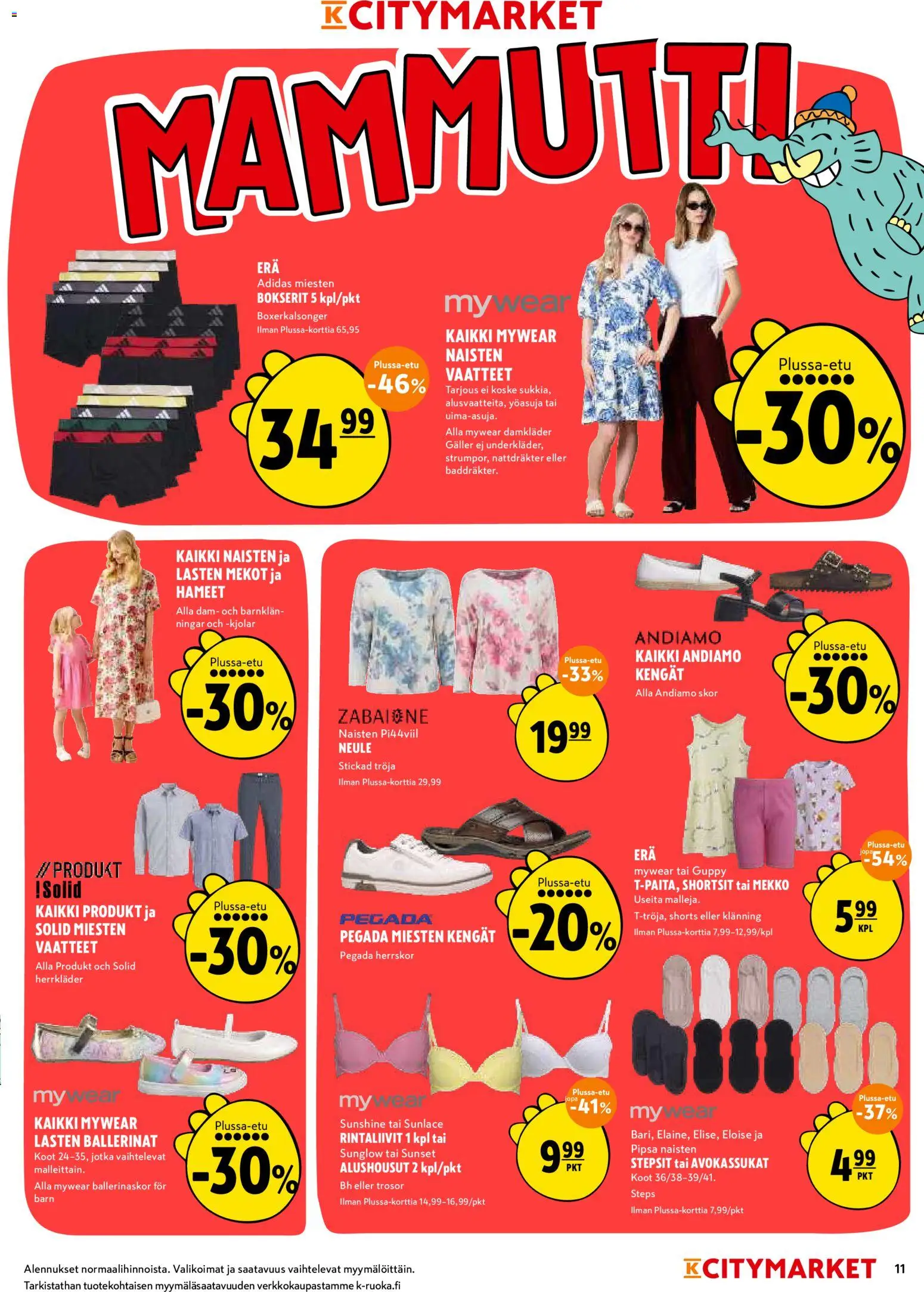 K-Citymarket tarjoukset – voimassa 18.05.2026 alkaen | Sivu: 11 | Tuotteet: Vaatteet, Alushousut, Ballerinat, Mekko