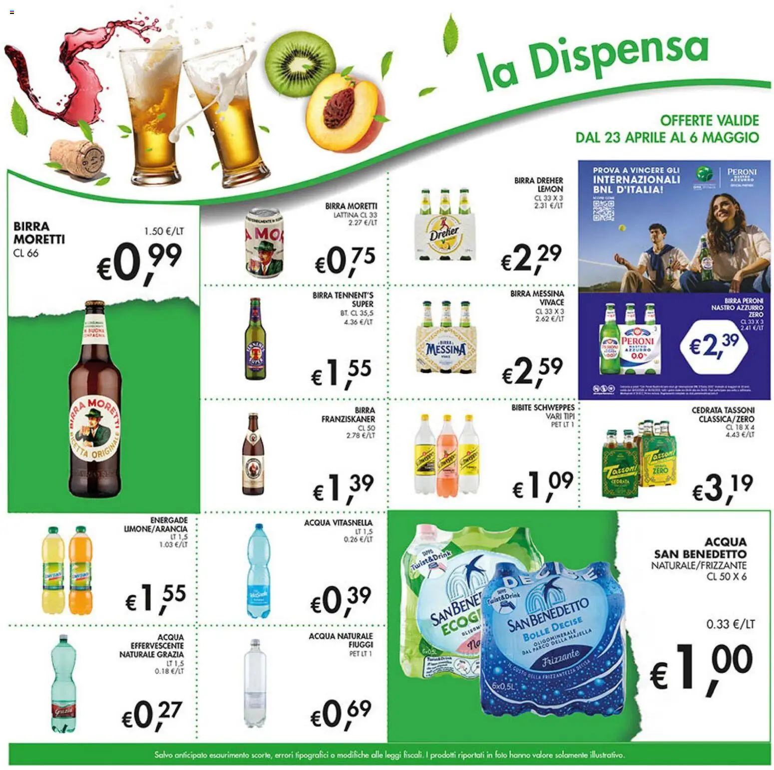 Volantino Coal del 23.04.2026 | Pagina: 17 | Prodotti: Acqua naturale, Bibite, Birra messina, Cedrata