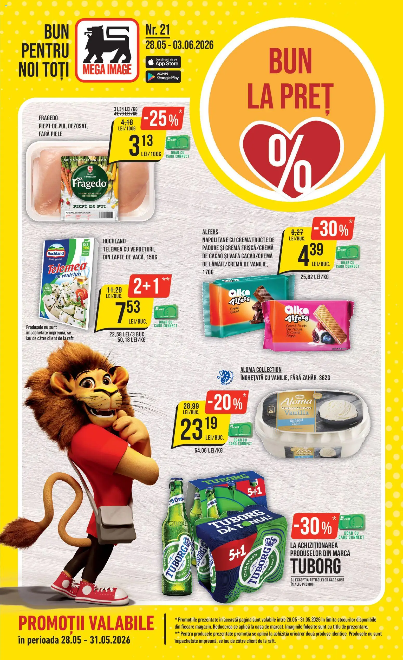 Noul catalog Mega Image – valabil de la 28.05.2026 | Pagină: 1 | Produse: Hacıyatmaz Kedi Oyuncağı, Lapte, Cacao, Înghețată