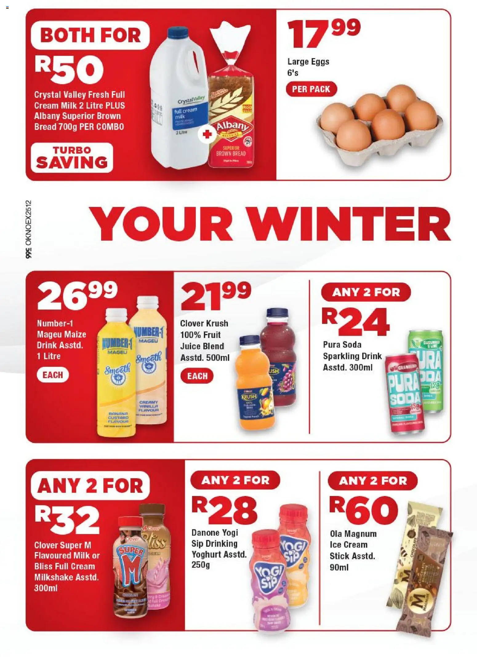 New OK Foods catalogue – valid from 06/07/2026 | Page: 2 | Products: Custard, Milk, Juice, Ice cream
