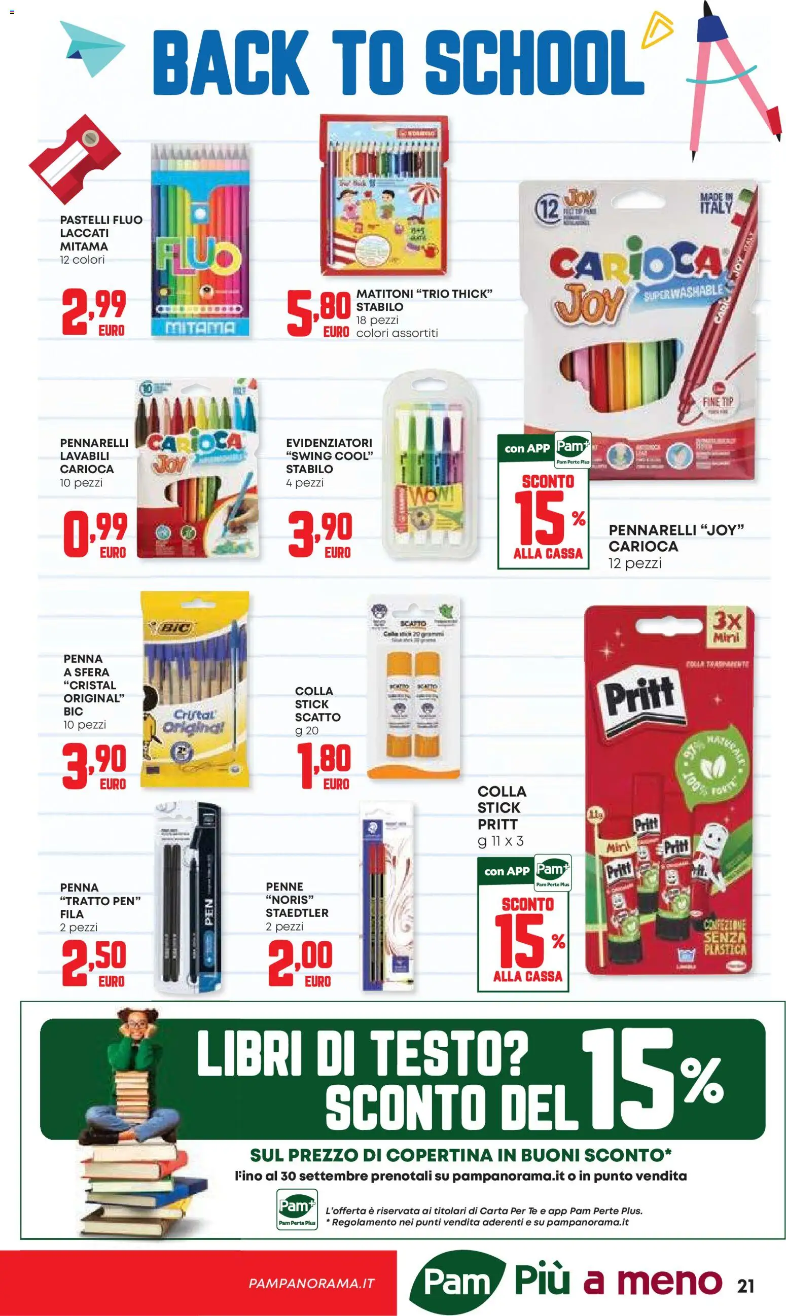 Volantino Panorama del 10/09/2026 | Pagina: 21 | Prodotti: Libri, Tè, Colla, Pastelli