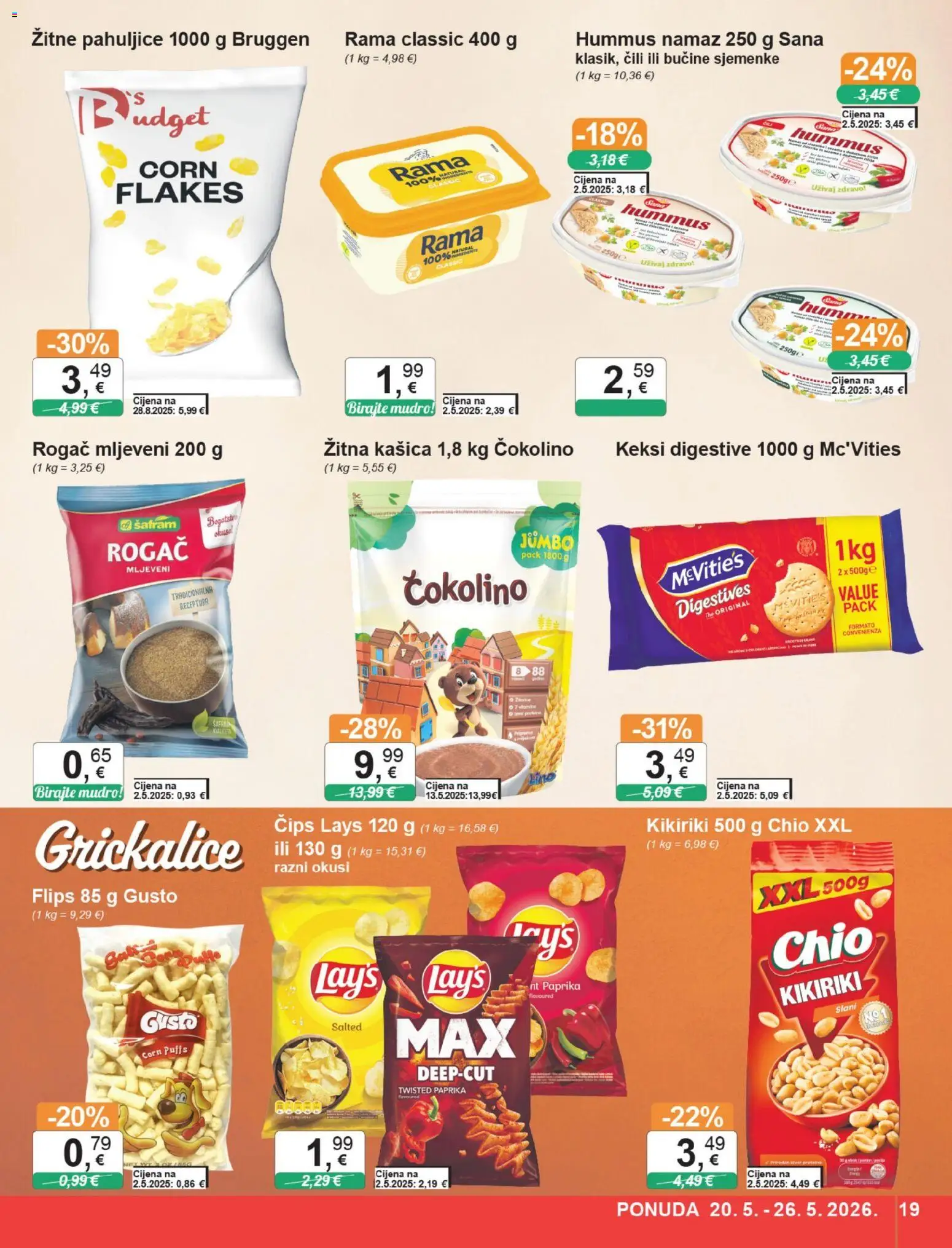 KTC katalog | vrijedi od 20.05.2026 | Stranica: 19 | Proizvodi: Flips, Čips, Sjemenke, Namaz