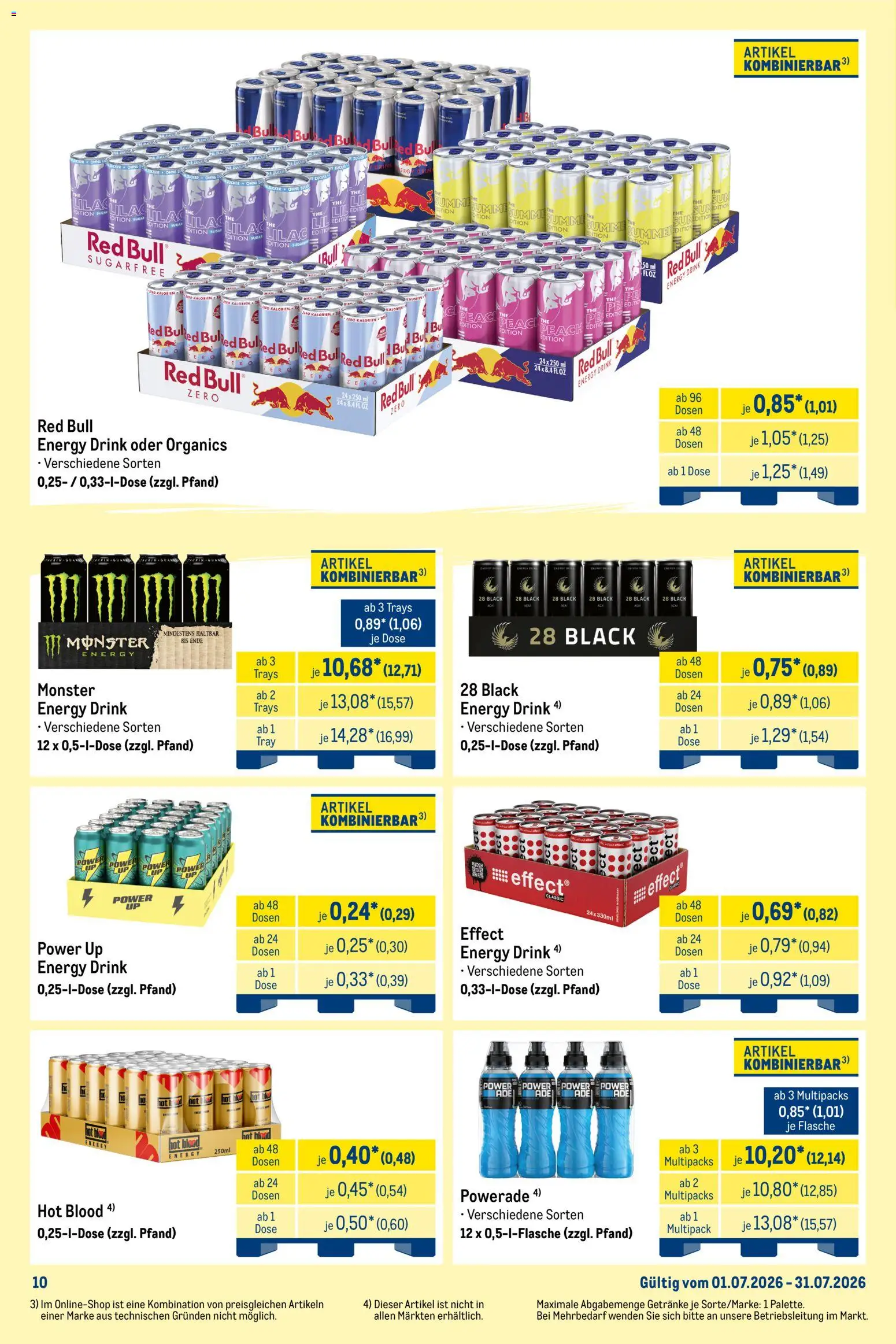 Metro  Monats-Mix – gültig ab 01.07.2026 | Seite: 10 | Produkte: Red bull, Energy, Monster, Powerade
