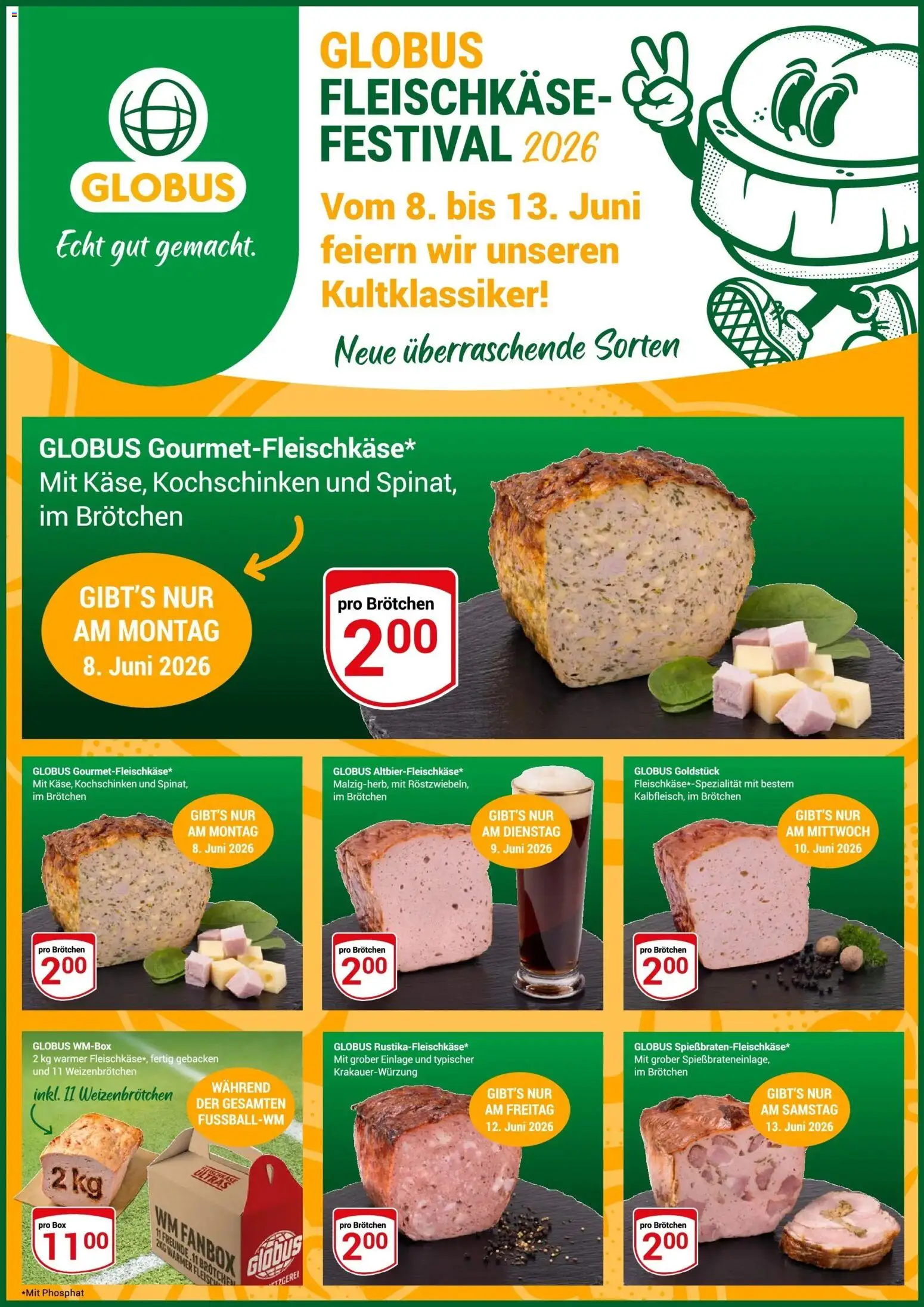 Globus Fleischkäse-Festival 2026 – gültig ab 08.06.2026 | Seite: 1 | Produkte: Box
