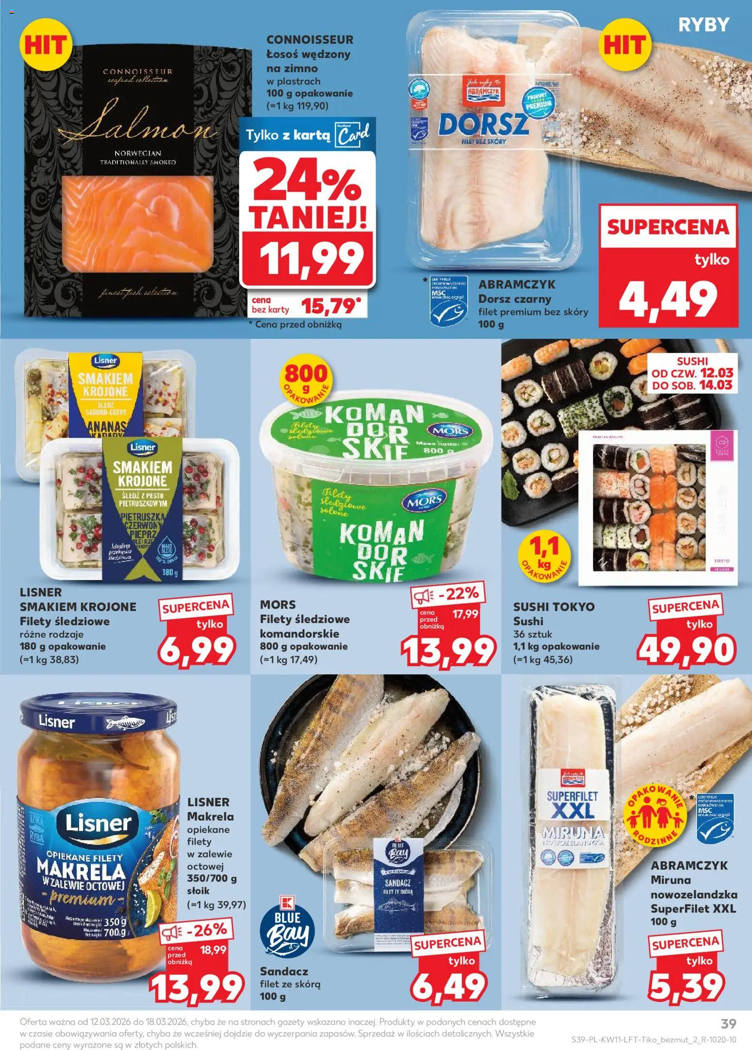Kaufland Polsko leták od 12.03.2026 | Strana: 39 | Produkty: Finest, Ryba, Ryby, Losos