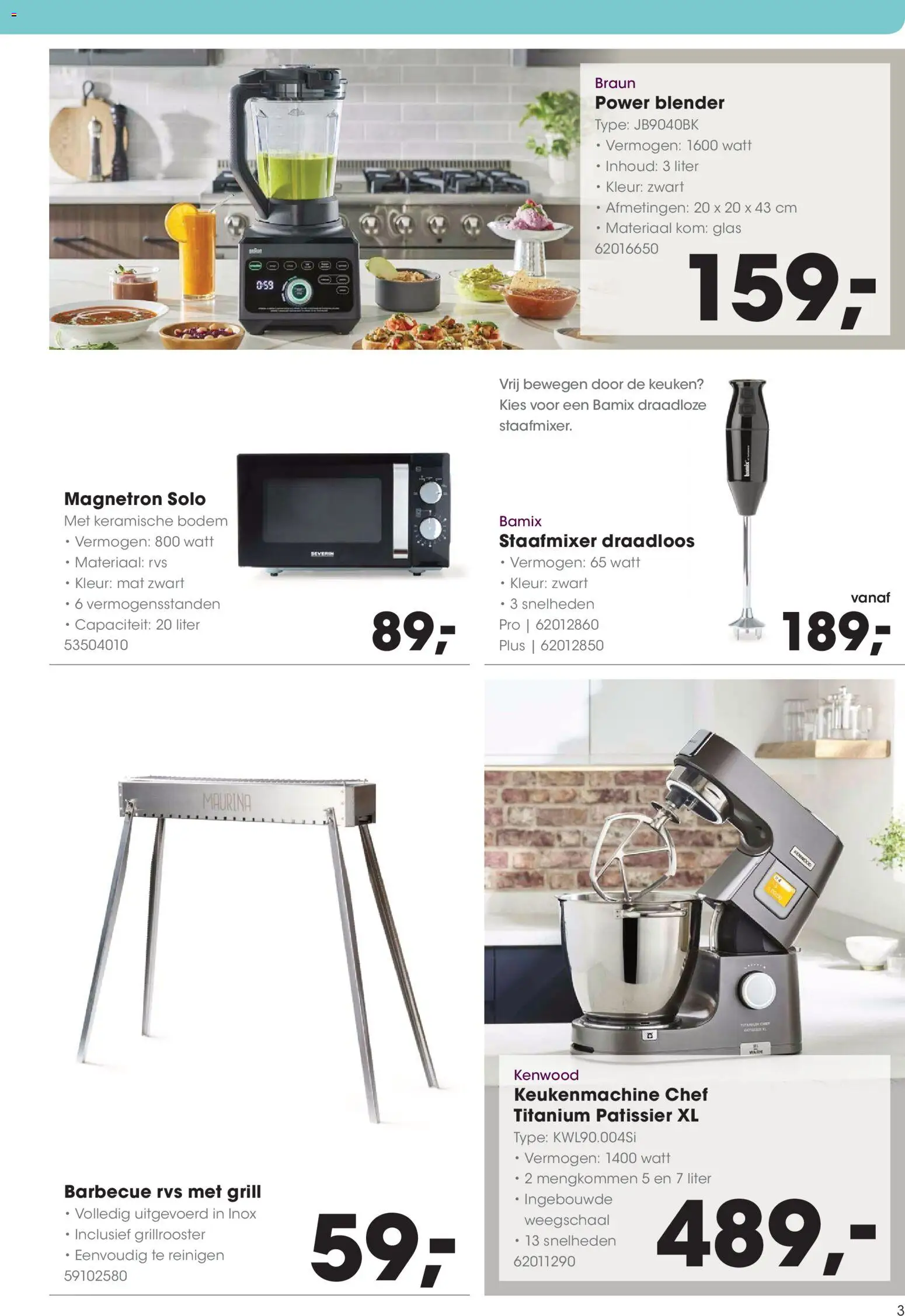 {H1} | Pagina: 3 | Producten: Barbecue, Keukenmachine, Glas, Magnetron