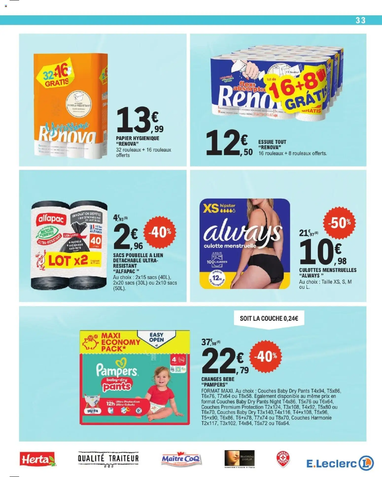 {H1} | Page: 33 | Produits: Couches, Sac, Culottes menstruelles, Couches harmonie
