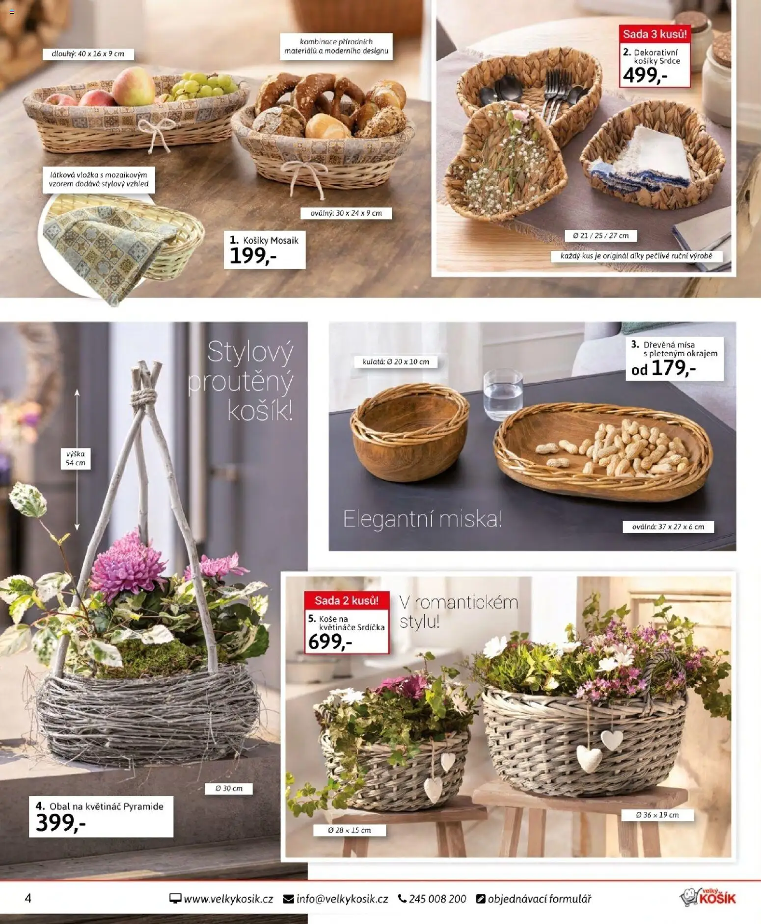 Velký Košík katalog květen 2026 od 01.05.2026 | Strana: 4 | Produkty: Květináče, Košík, Obal na květináč, Květináč