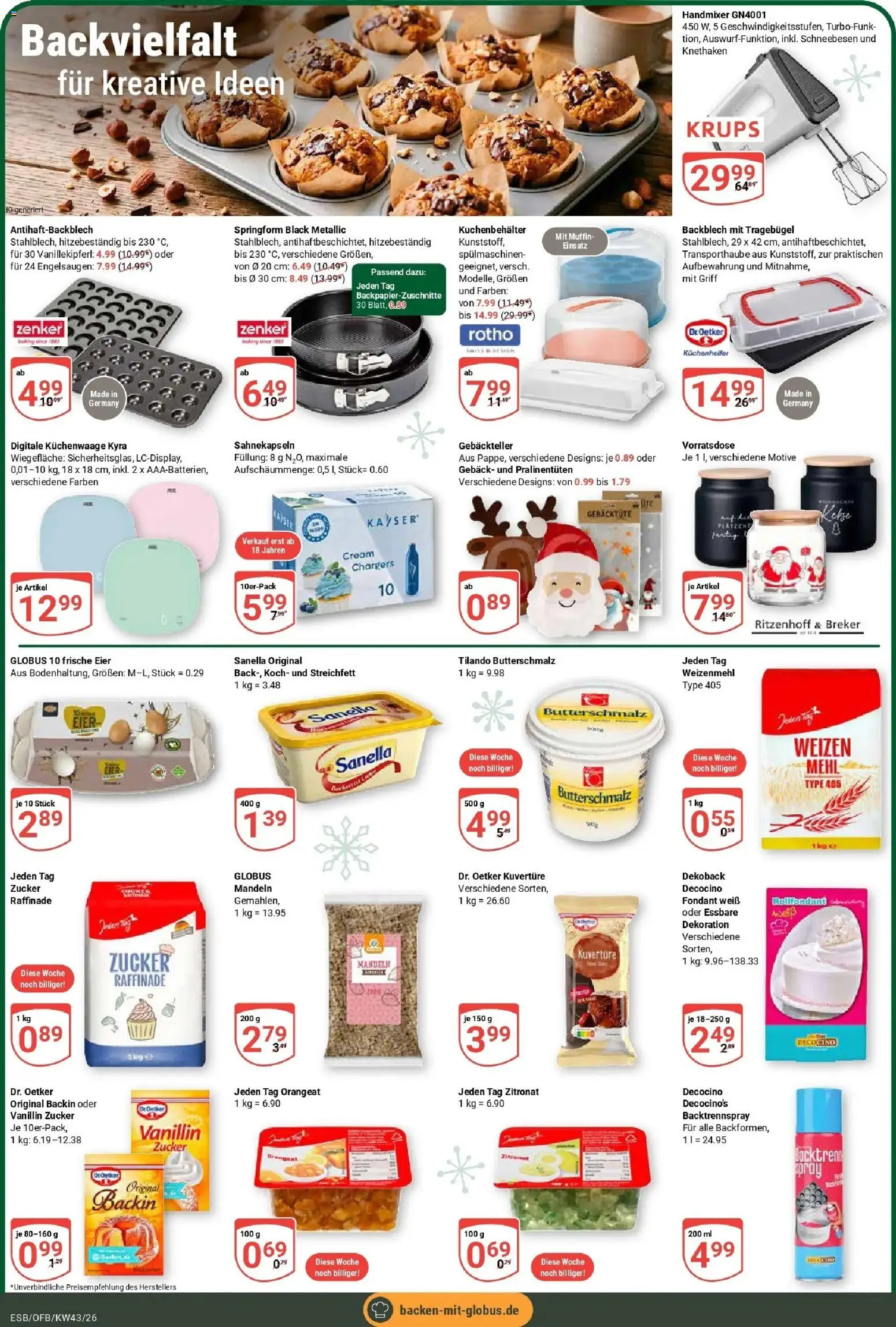 Globus Prospekt Eschborn (ab 19.10.2026) » Angebote online | Seite: 22 | Produkte: Krups, Mehl, Sanella, Kekse