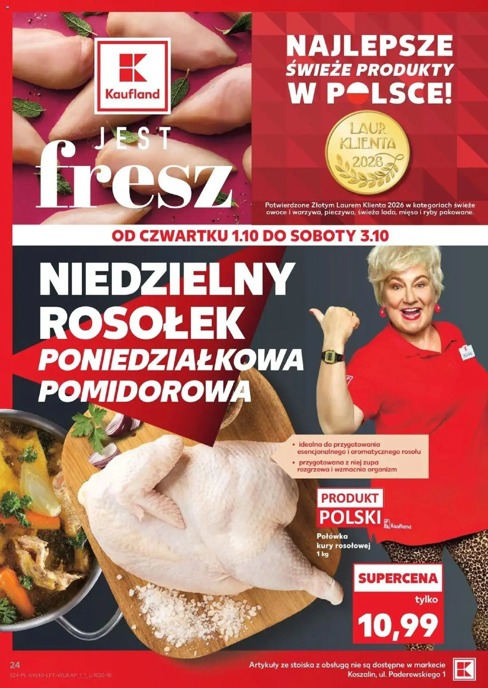 Kaufland gazetka od 01.10.2026 - od jutra PDF | Strona: 24 | Produkty: Mięso, Zupa, Ryby, Owoce
